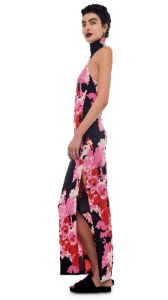 HALTER TURTLE SIDE SLIT GOWN sold by Norma Kamali