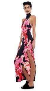 HALTER TURTLE SIDE SLIT GOWN sold by Norma Kamali