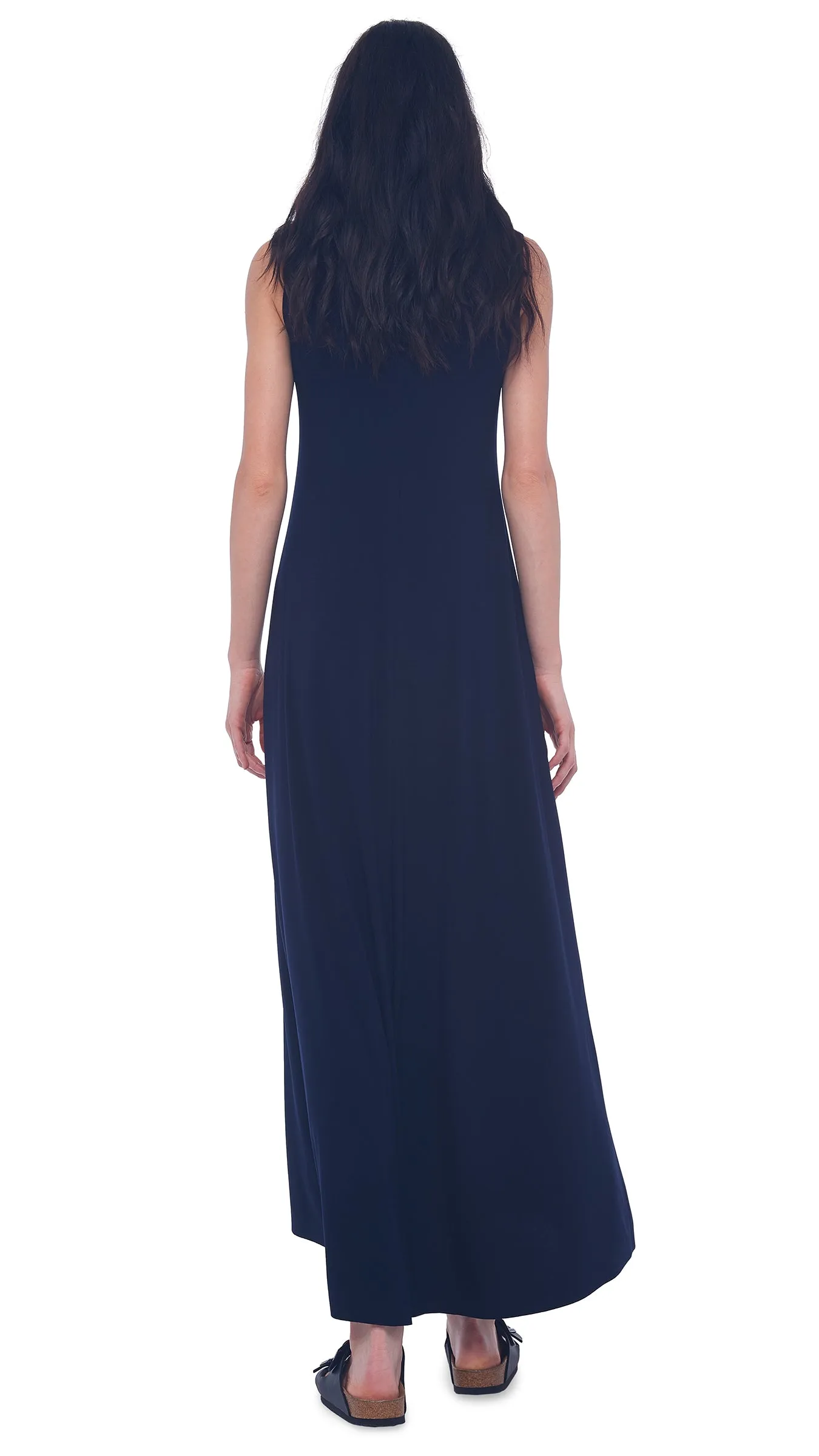 SLEEVELESS LONG SWING DRESS sold by Norma Kamali product image thumbnail 3