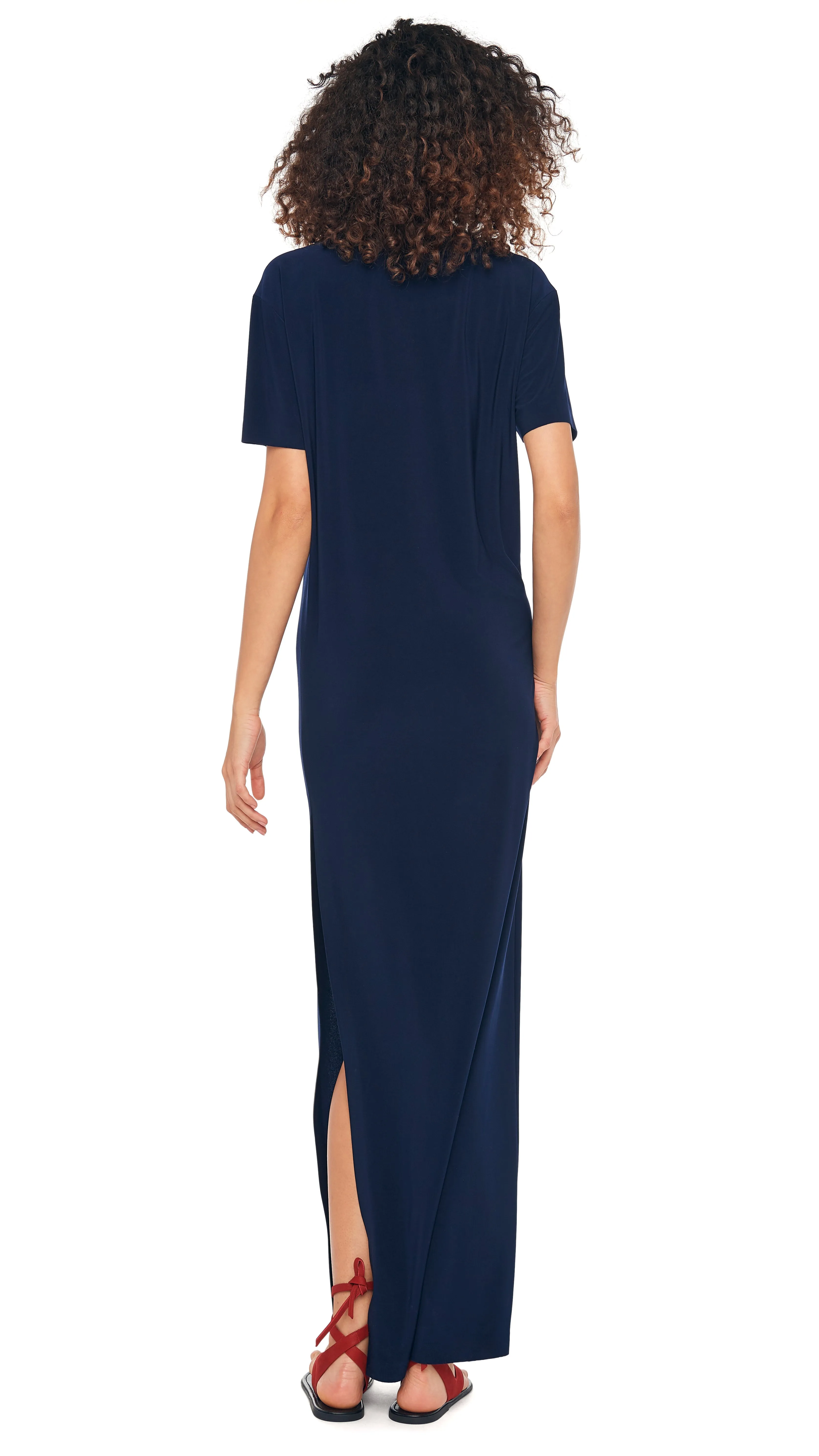 SHORT SLEEVE SIDE SLIT GOWN sold by Norma Kamali product image thumbnail 3