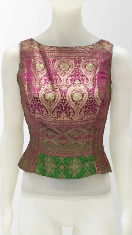 SARI FABRIC SLEEVELESS TOP sold by Norma Kamali