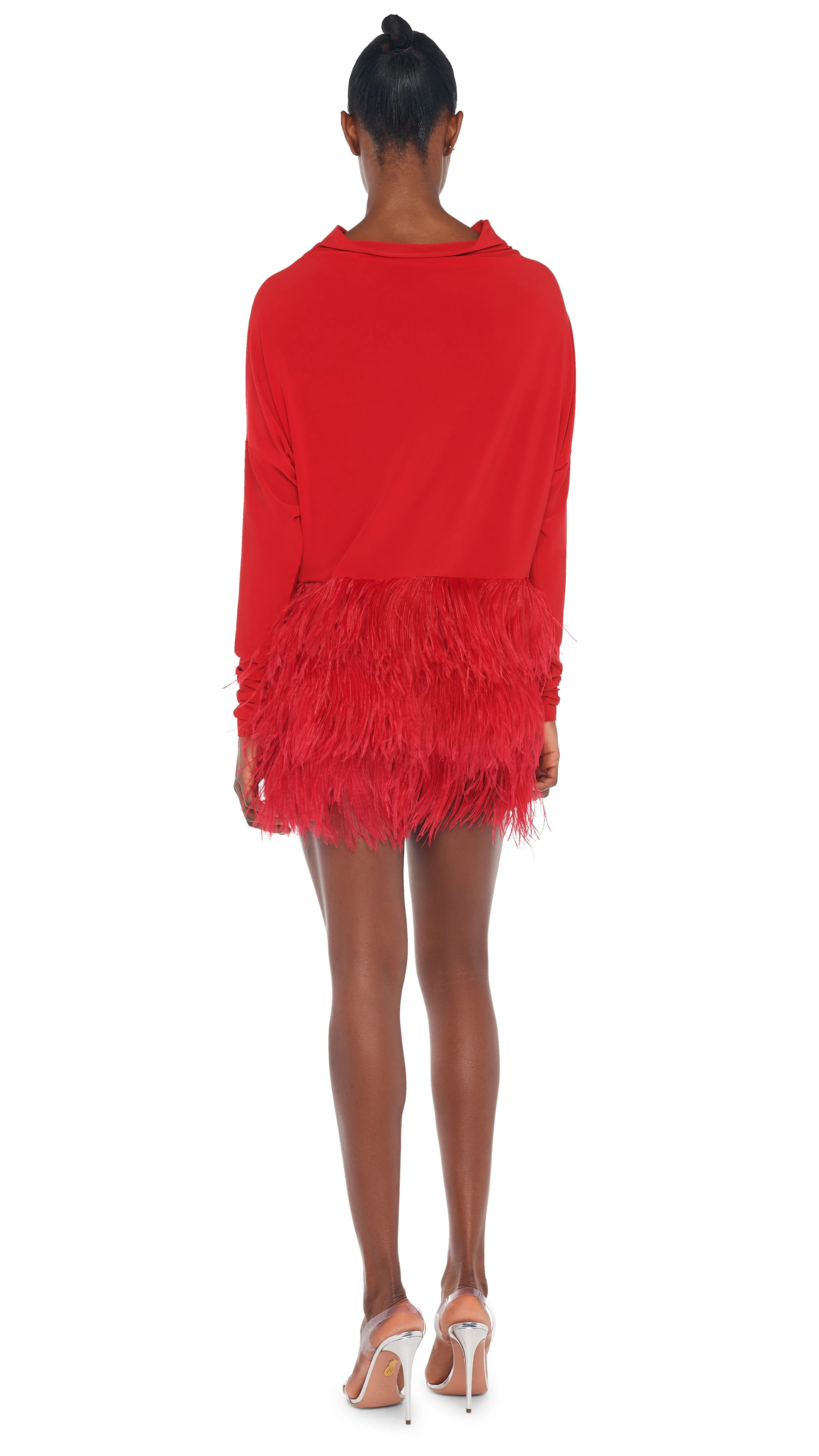 FEATHER ALL IN ONE MINI DRESS sold by Norma Kamali product image thumbnail 3