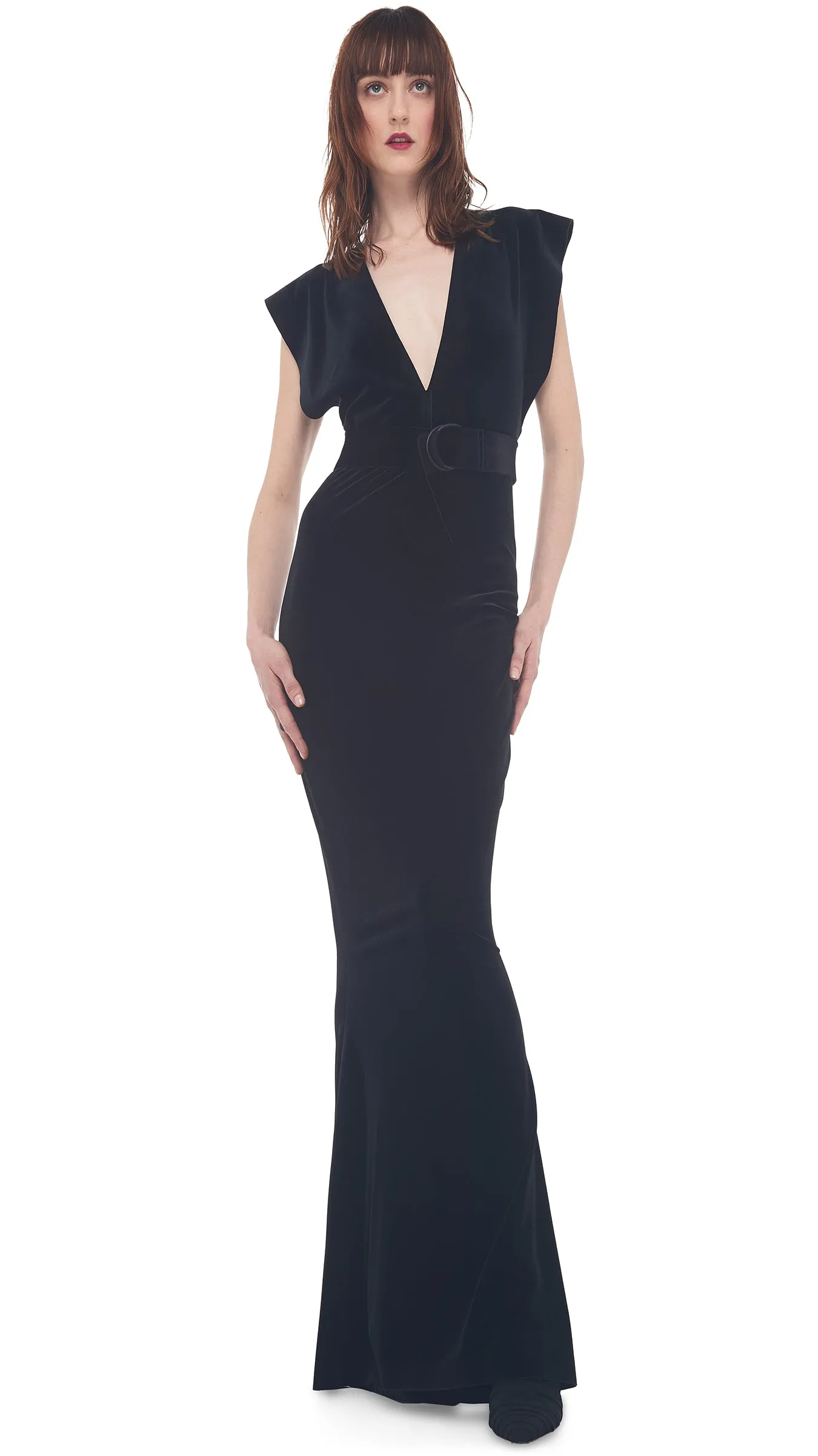 V NECK RECTANGLE GOWN sold by Norma Kamali