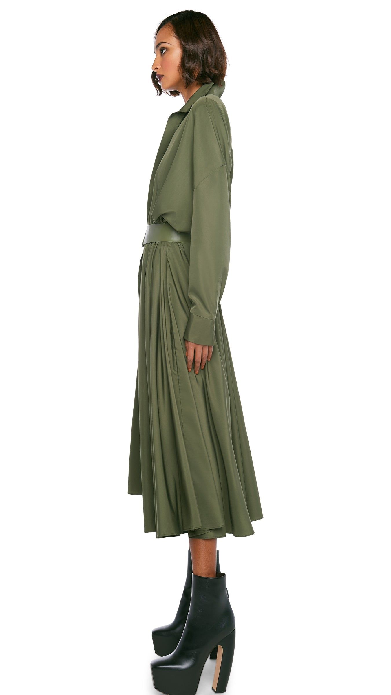 SUPER OS BF NK SHIRT FLARED DRESS sold by Norma Kamali product image thumbnail 2