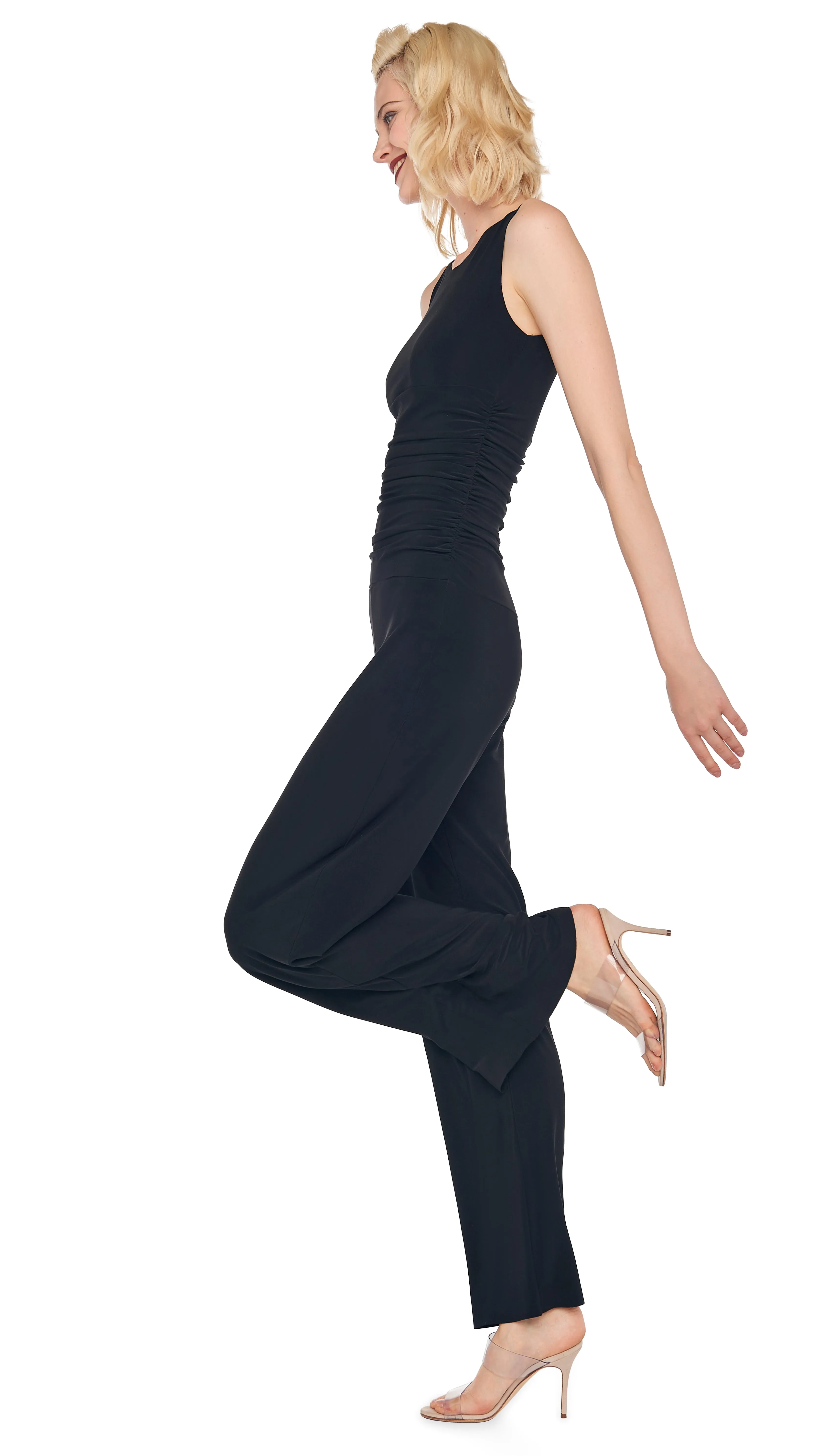 SHIRRED WAIST JUMPSUIT sold by Norma Kamali product image thumbnail 5