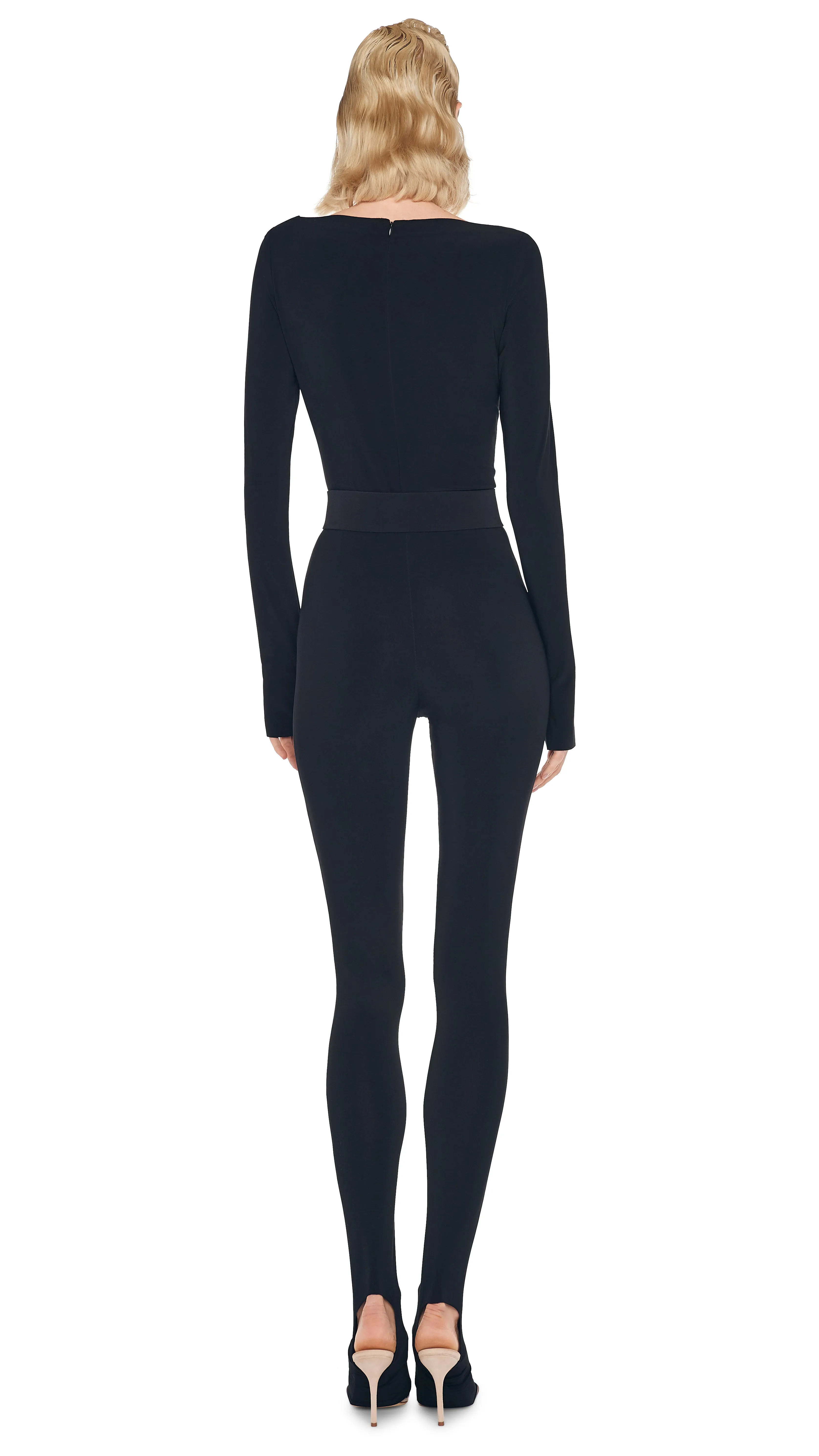 SCOOP NECK CATSUIT W/ FOOTIE sold by Norma Kamali product image thumbnail 3