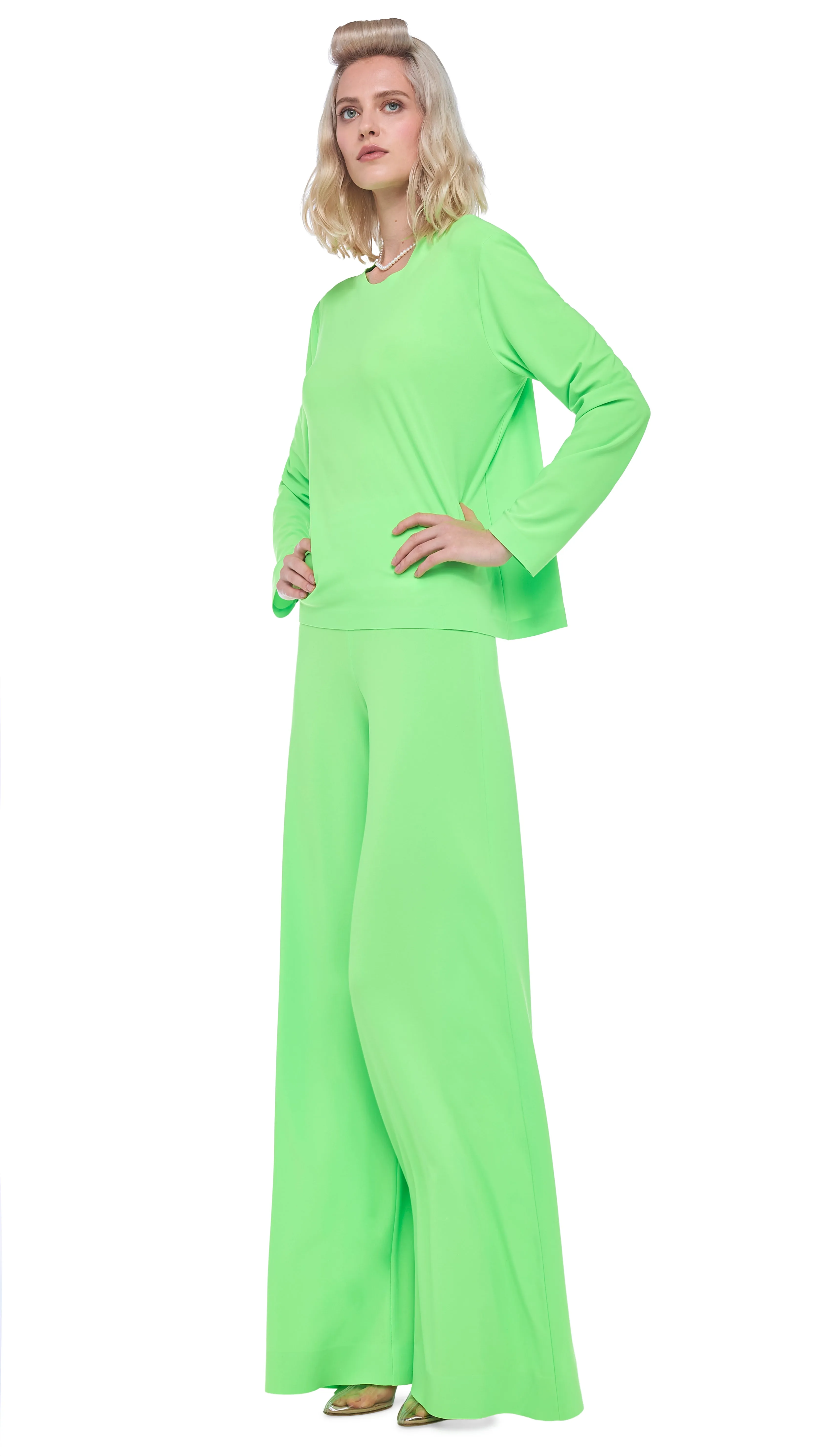 CROPPED BOYFRIEND CREW TOP sold by Norma Kamali product image thumbnail 4