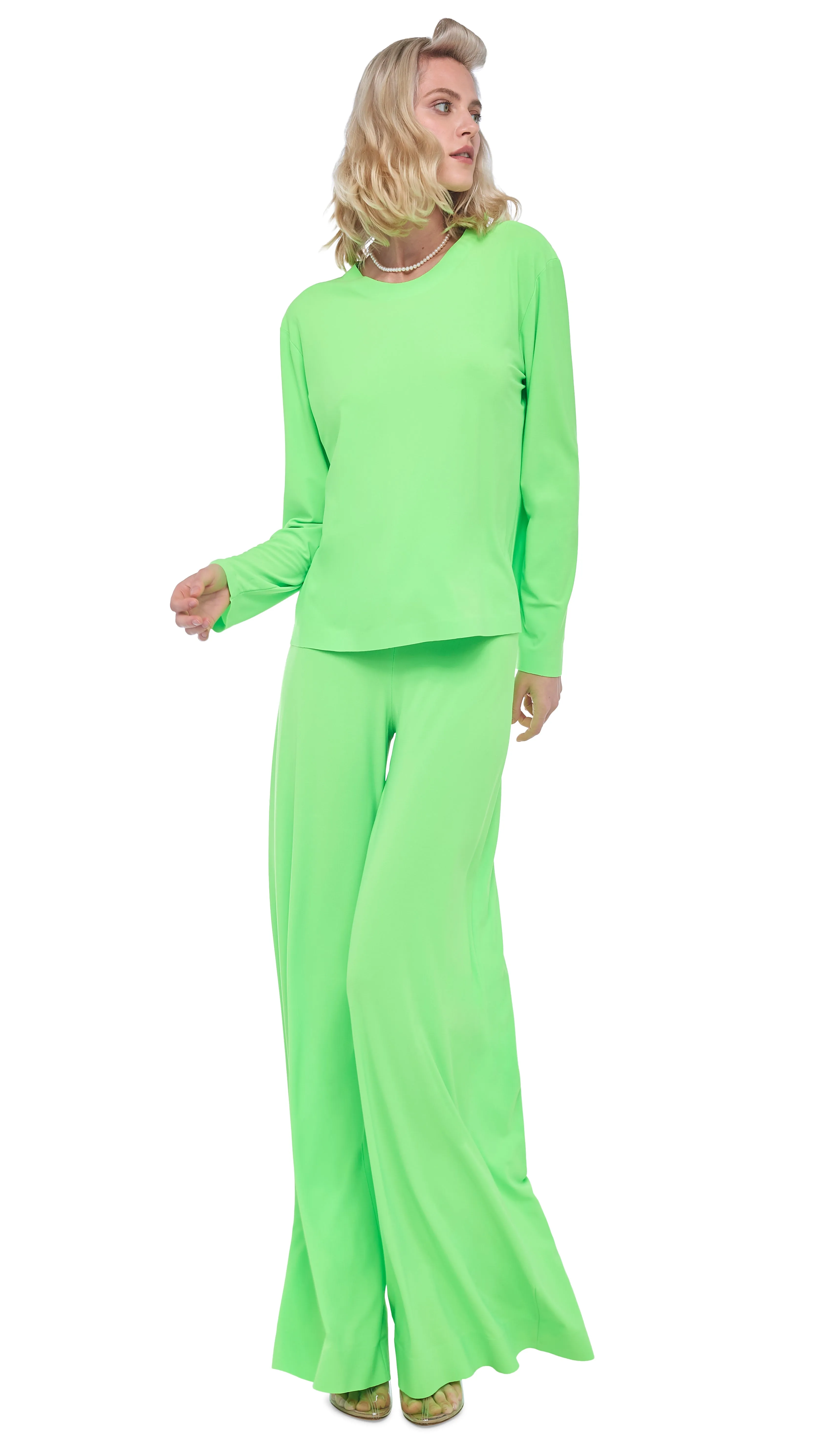 CROPPED BOYFRIEND CREW TOP sold by Norma Kamali product image thumbnail 5