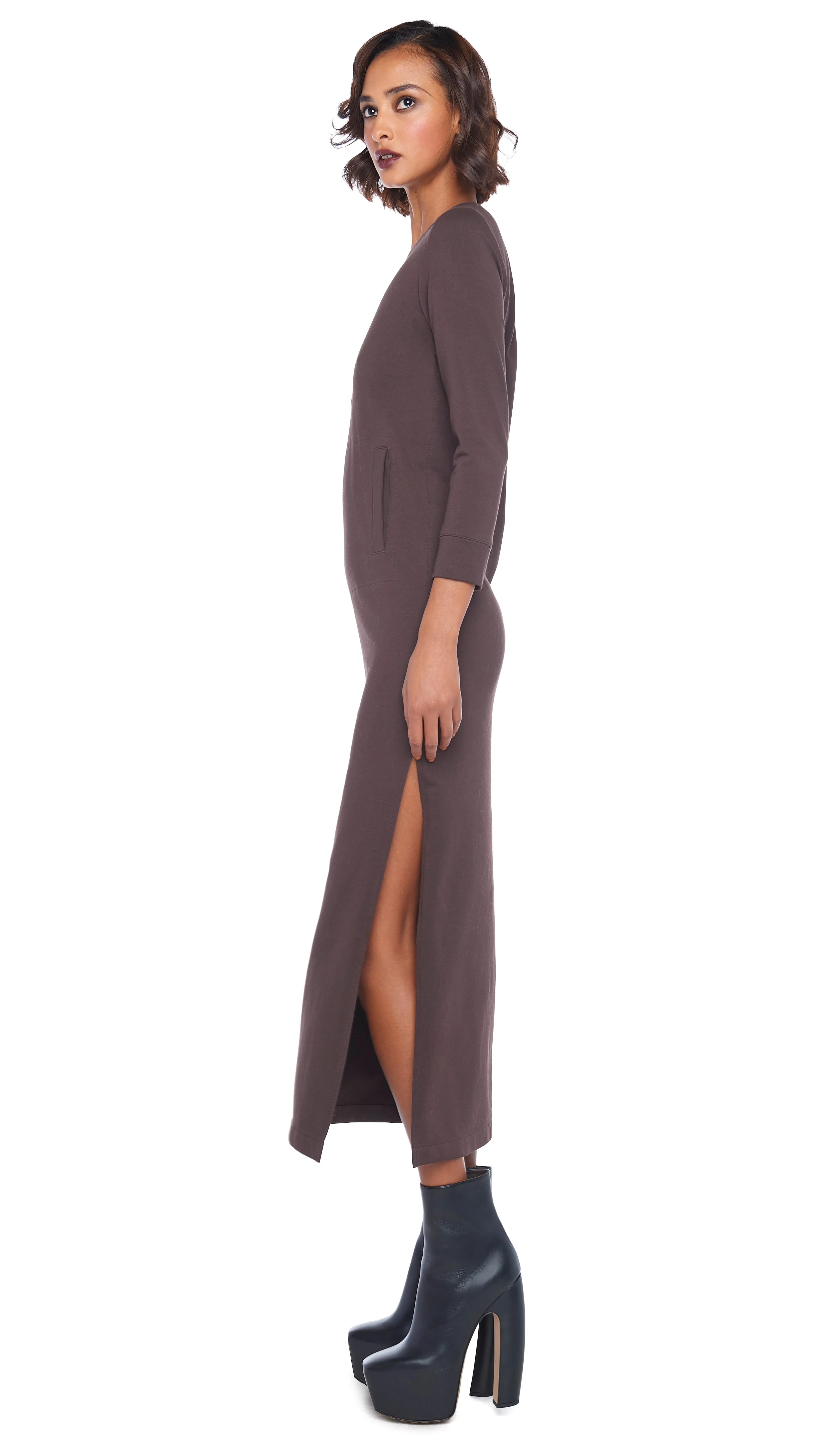 3/4 SLEEVE TAILORED TERRY GOWN sold by Norma Kamali product image thumbnail 2