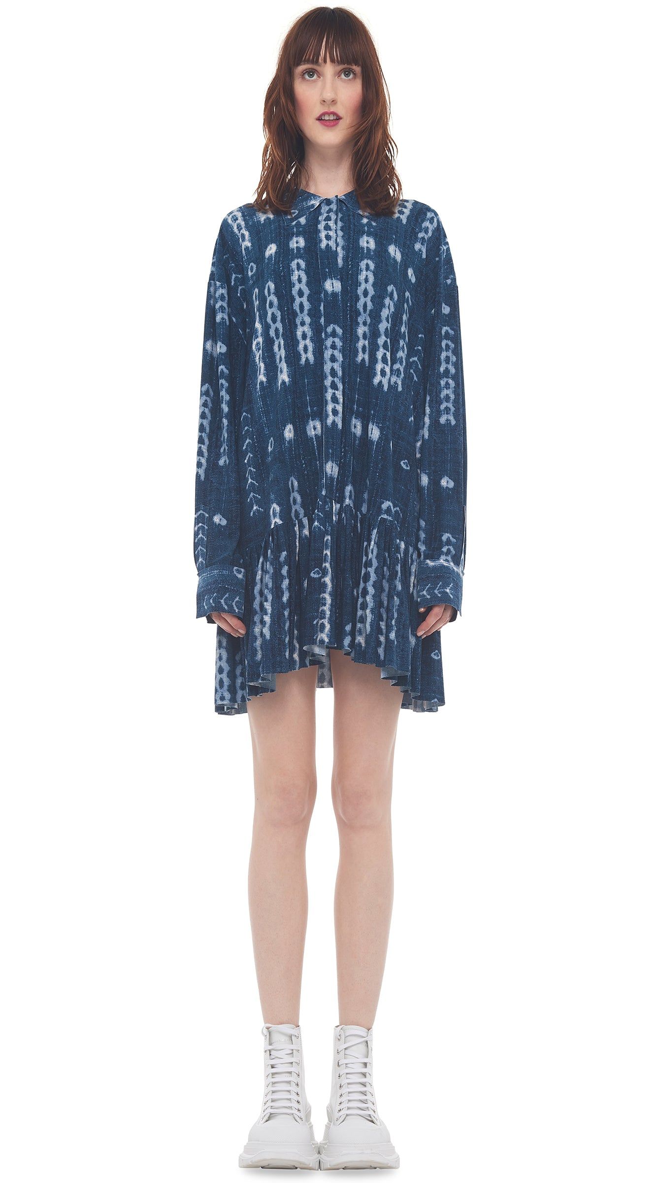 OVERSIZE BF RUFFLE NK SHIRT sold by Norma Kamali