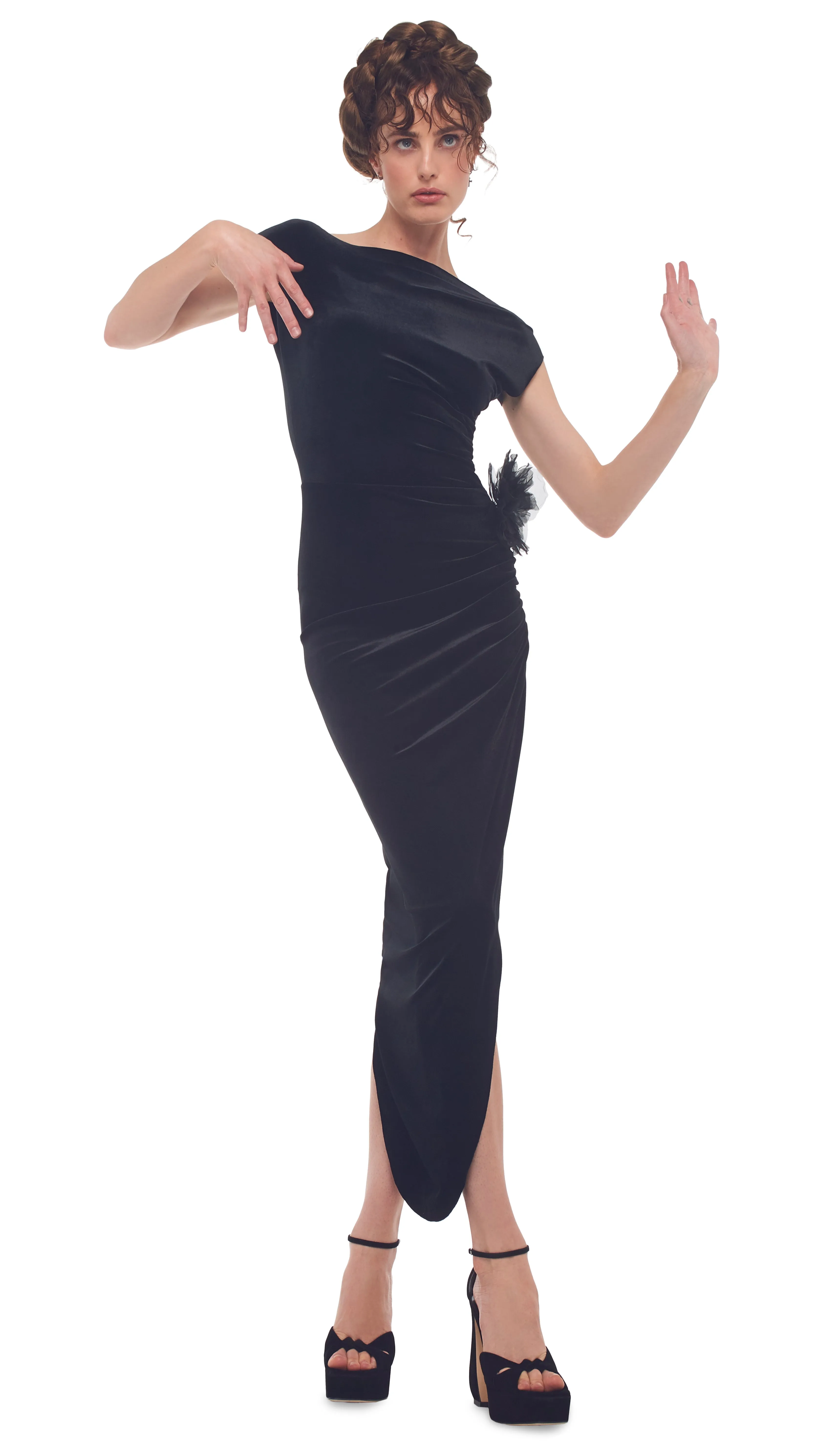DROP SHOULDER SIDE DRAPE GOWN sold by Norma Kamali product image thumbnail 5