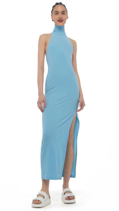 HALTER TURTLE SIDE SLIT GOWN sold by Norma Kamali