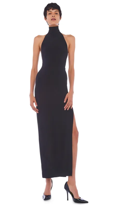 HALTER TURTLE SIDE SLIT GOWN sold by Norma Kamali