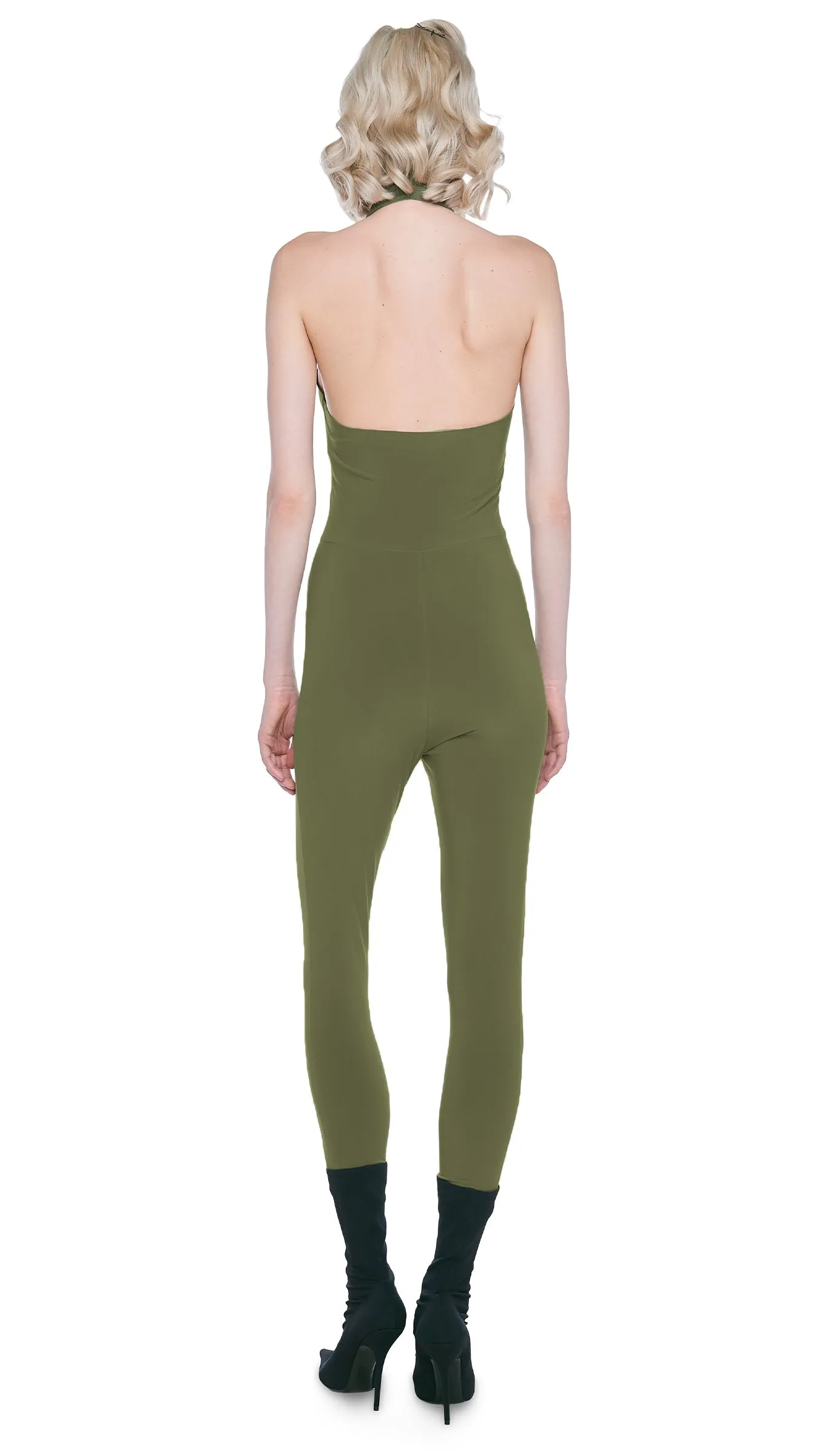 HALTER TURTLE CATSUIT W/ FOOTSIE sold by Norma Kamali product image thumbnail 3