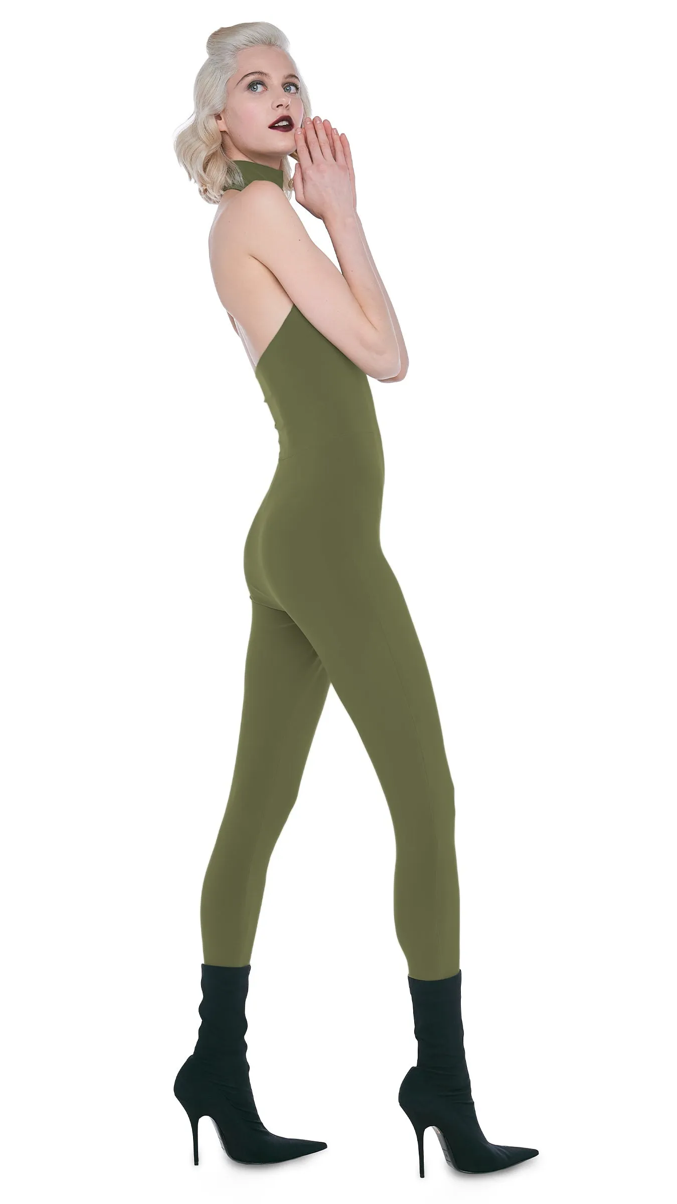 HALTER TURTLE CATSUIT W/ FOOTSIE sold by Norma Kamali product image thumbnail 4