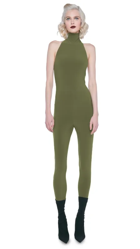 HALTER TURTLE CATSUIT W/ FOOTSIE sold by Norma Kamali