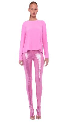 CROPPED BOYFRIEND CREW TOP made by Norma Kamali