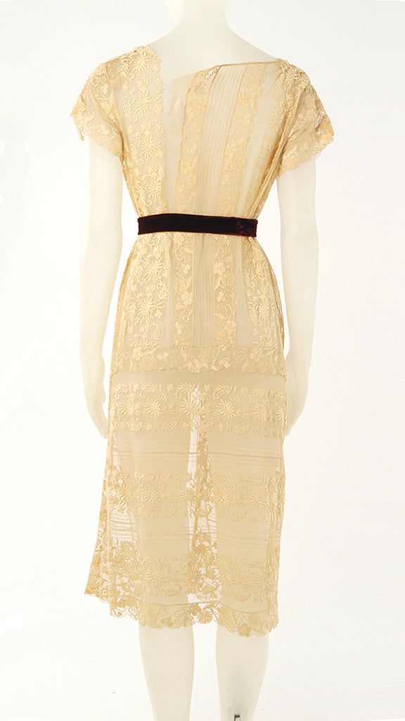 SHORT SLEEVE LACE EMBROIDERED CHEMISE sold by Norma Kamali product image thumbnail 2