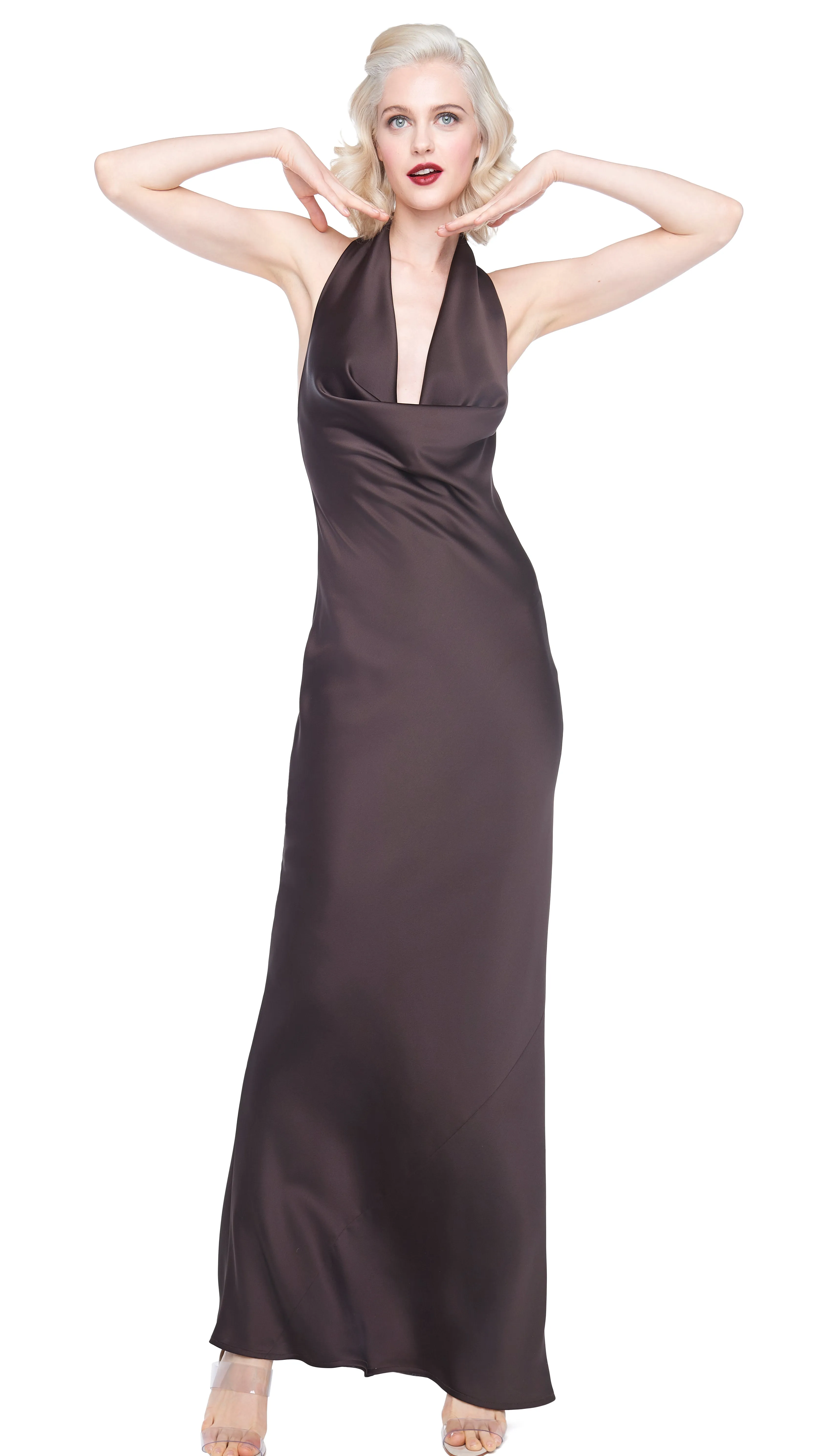 HALTER DRAPE BIAS GOWN sold by Norma Kamali product image thumbnail 5