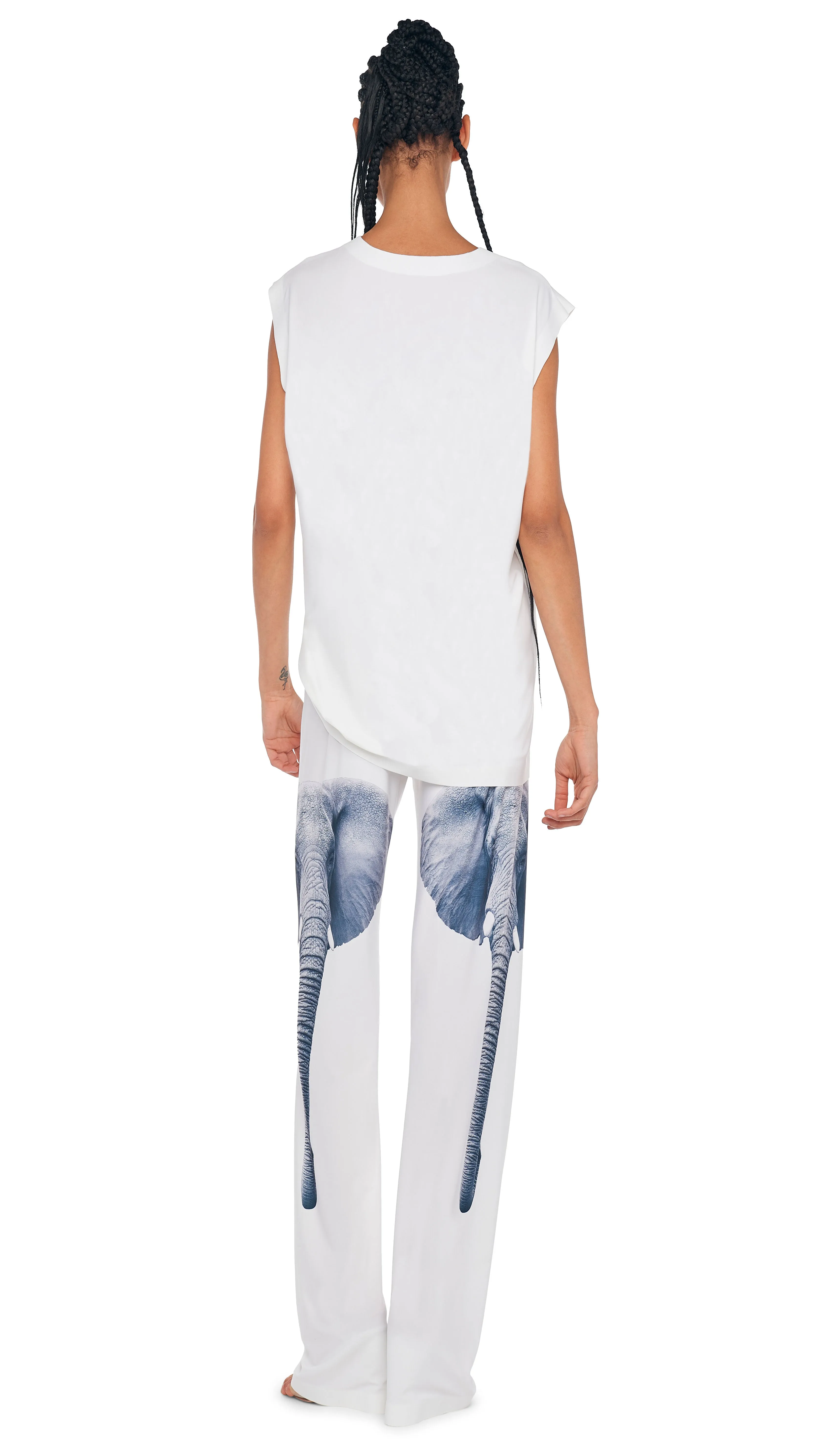 SLEEVELESS BOYFRIEND CREWNECK TOP sold by Norma Kamali product image thumbnail 3