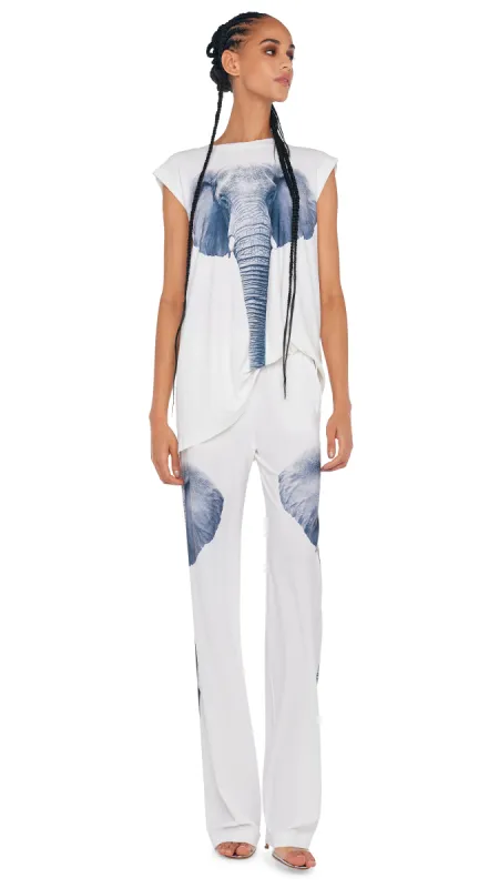 SLEEVELESS BOYFRIEND CREWNECK TOP made by Norma Kamali