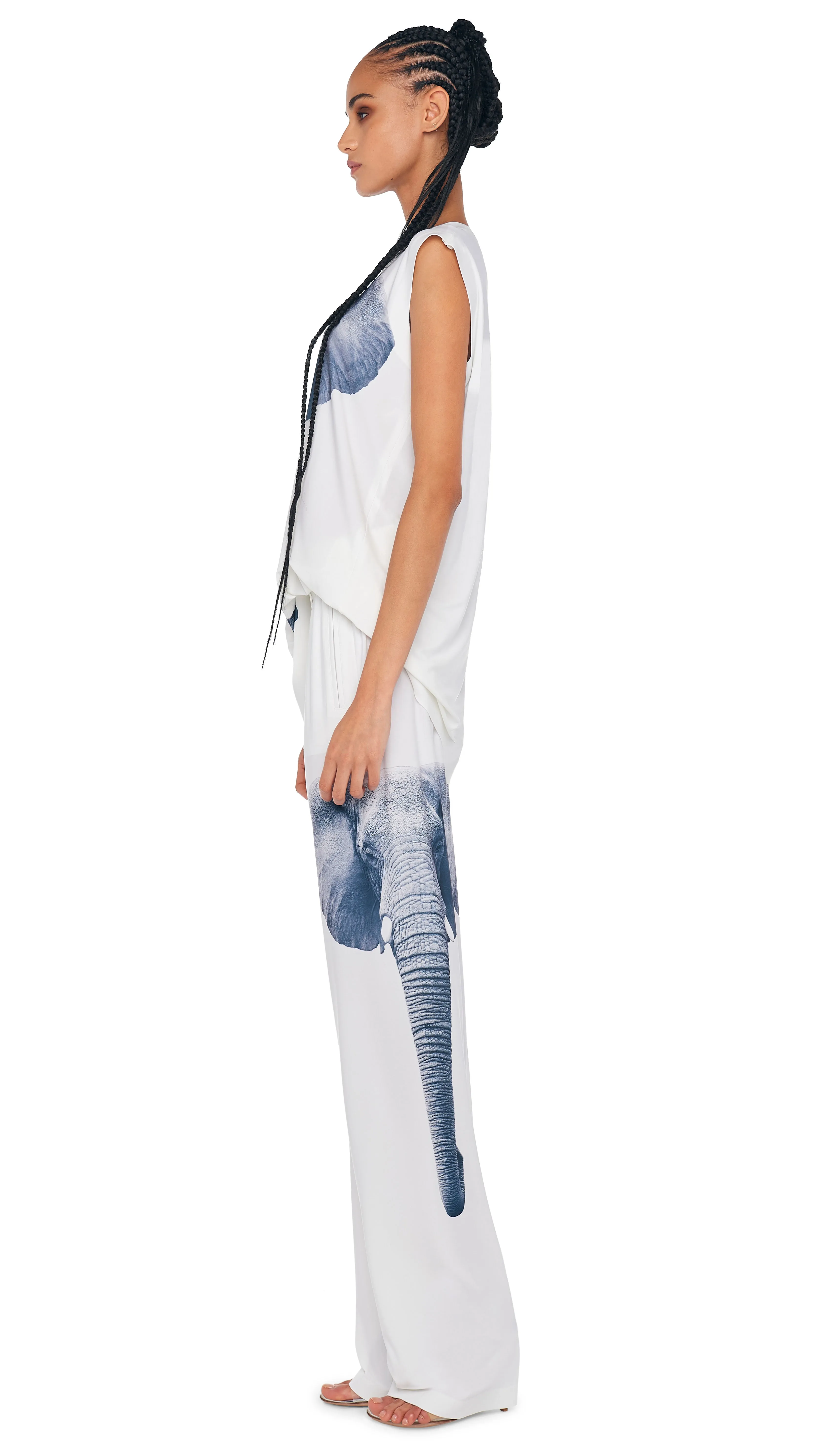 SLEEVELESS BOYFRIEND CREWNECK TOP sold by Norma Kamali product image thumbnail 2