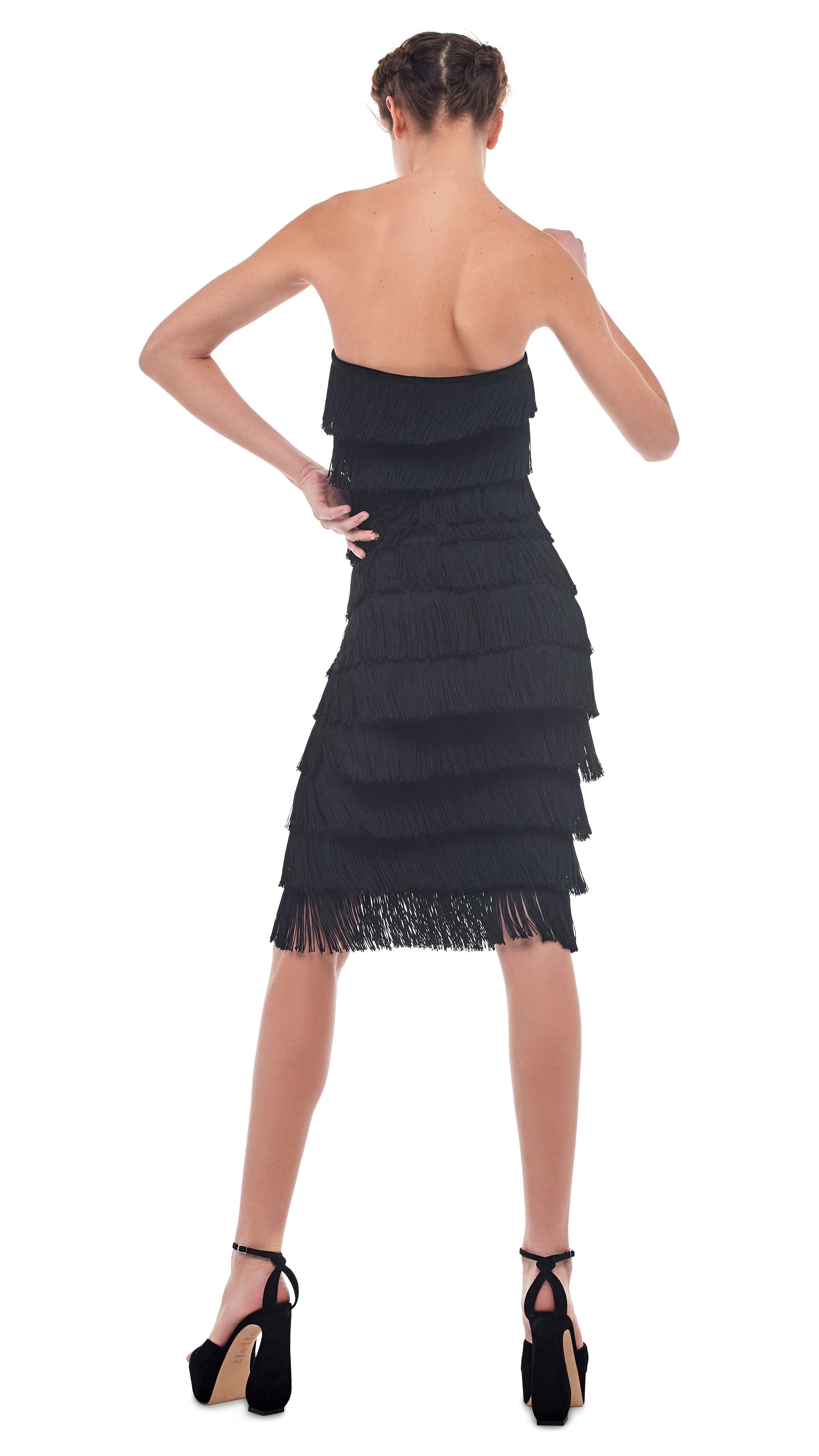 FRINGE SWEETHEART DRESS sold by Norma Kamali product image thumbnail 3