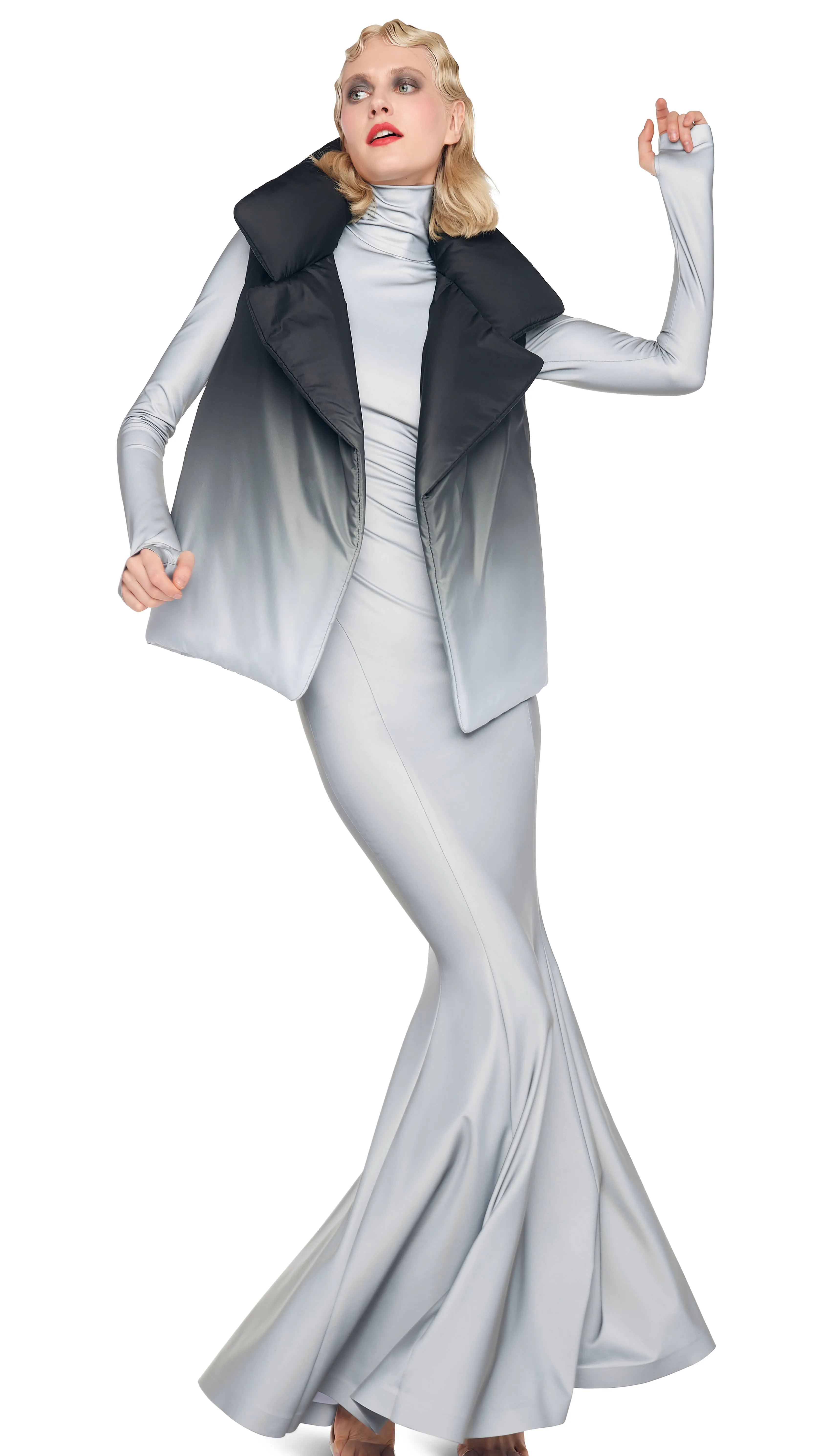 LONG SLEEVE TURTLE FISHTAIL GOWN sold by Norma Kamali product image thumbnail 5