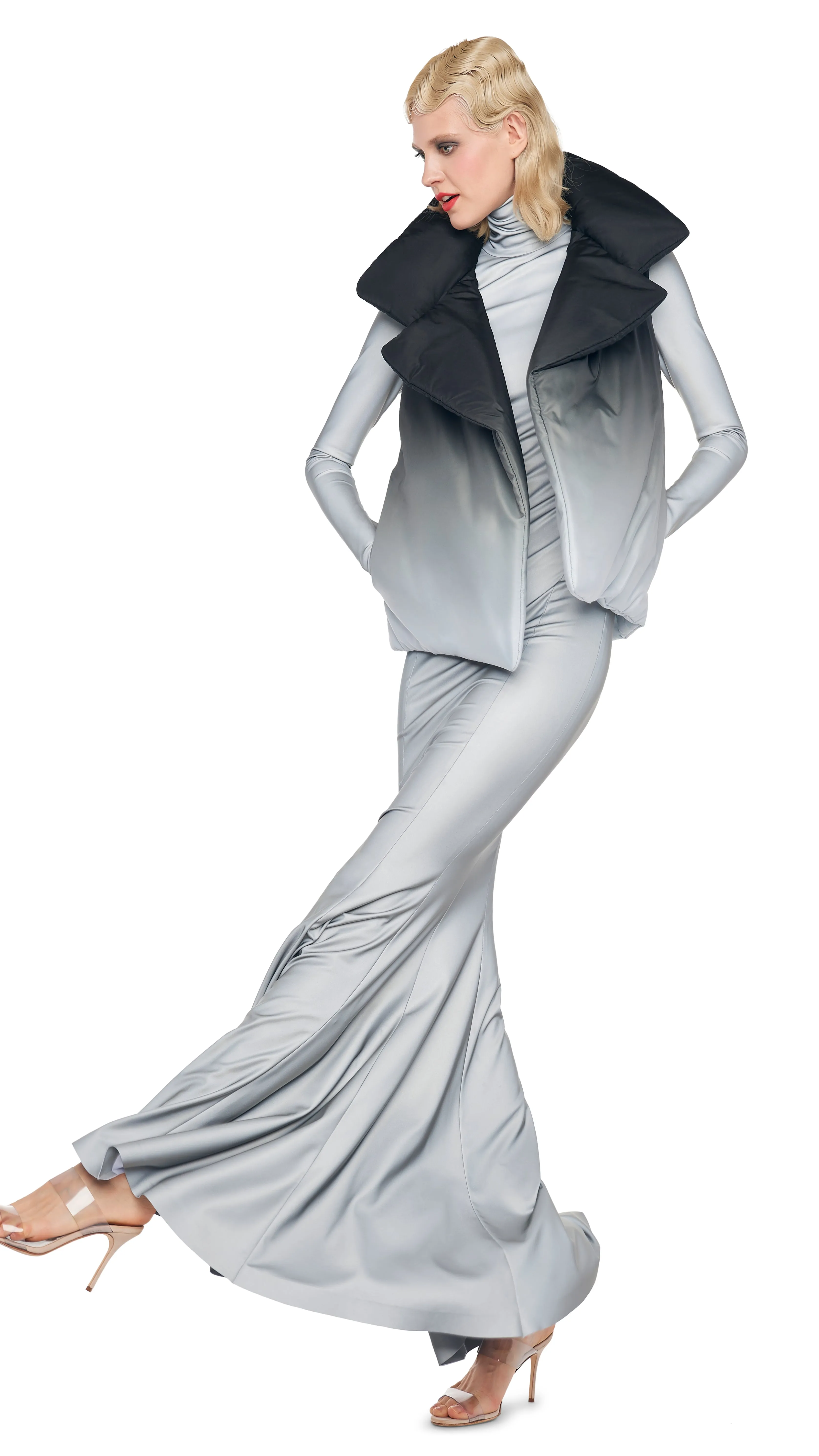 LONG SLEEVE TURTLE FISHTAIL GOWN sold by Norma Kamali product image thumbnail 4