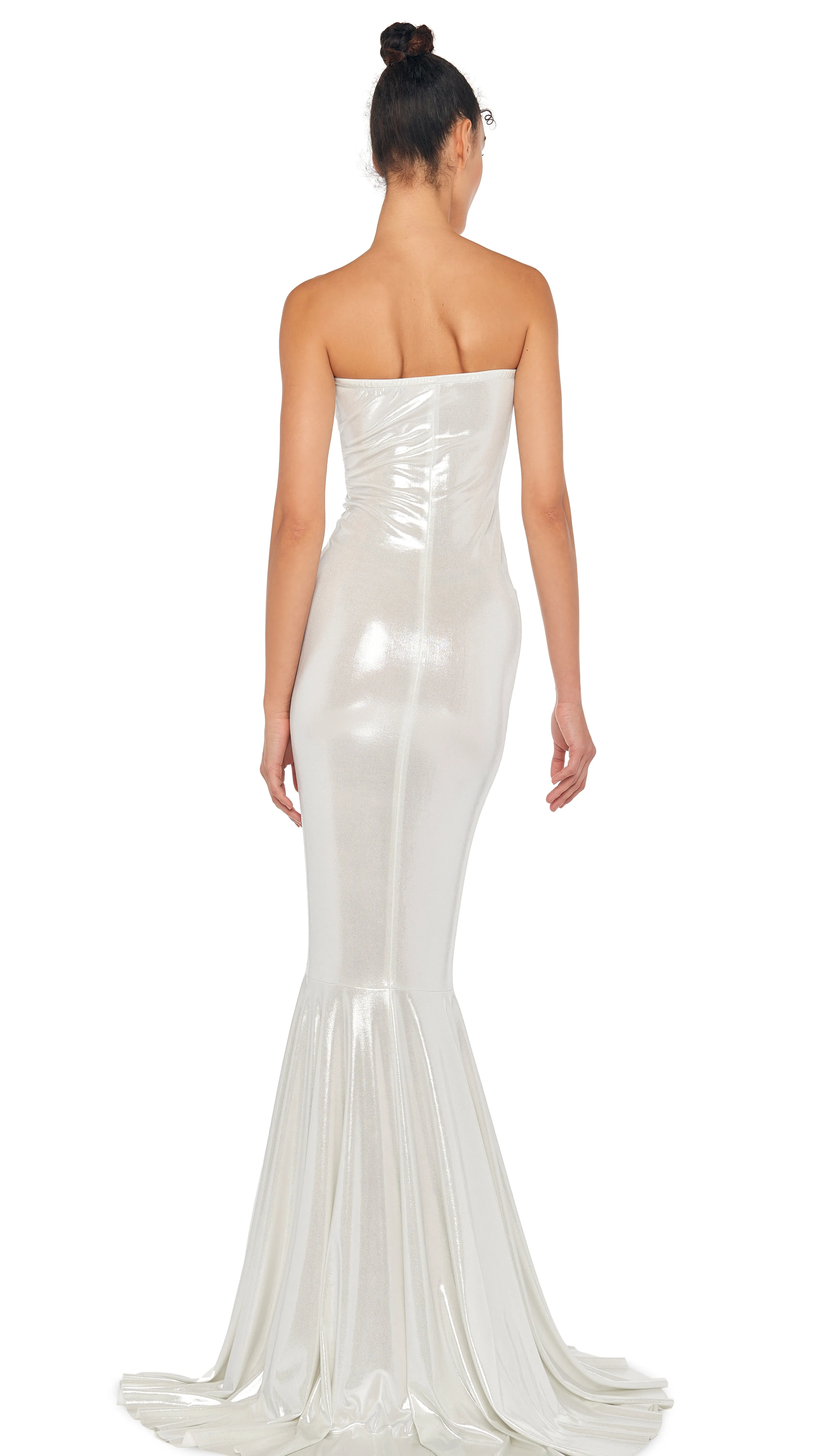 STRAPLESS SHIRRED FRONT FISHTAIL GOWN sold by Norma Kamali product image thumbnail 3