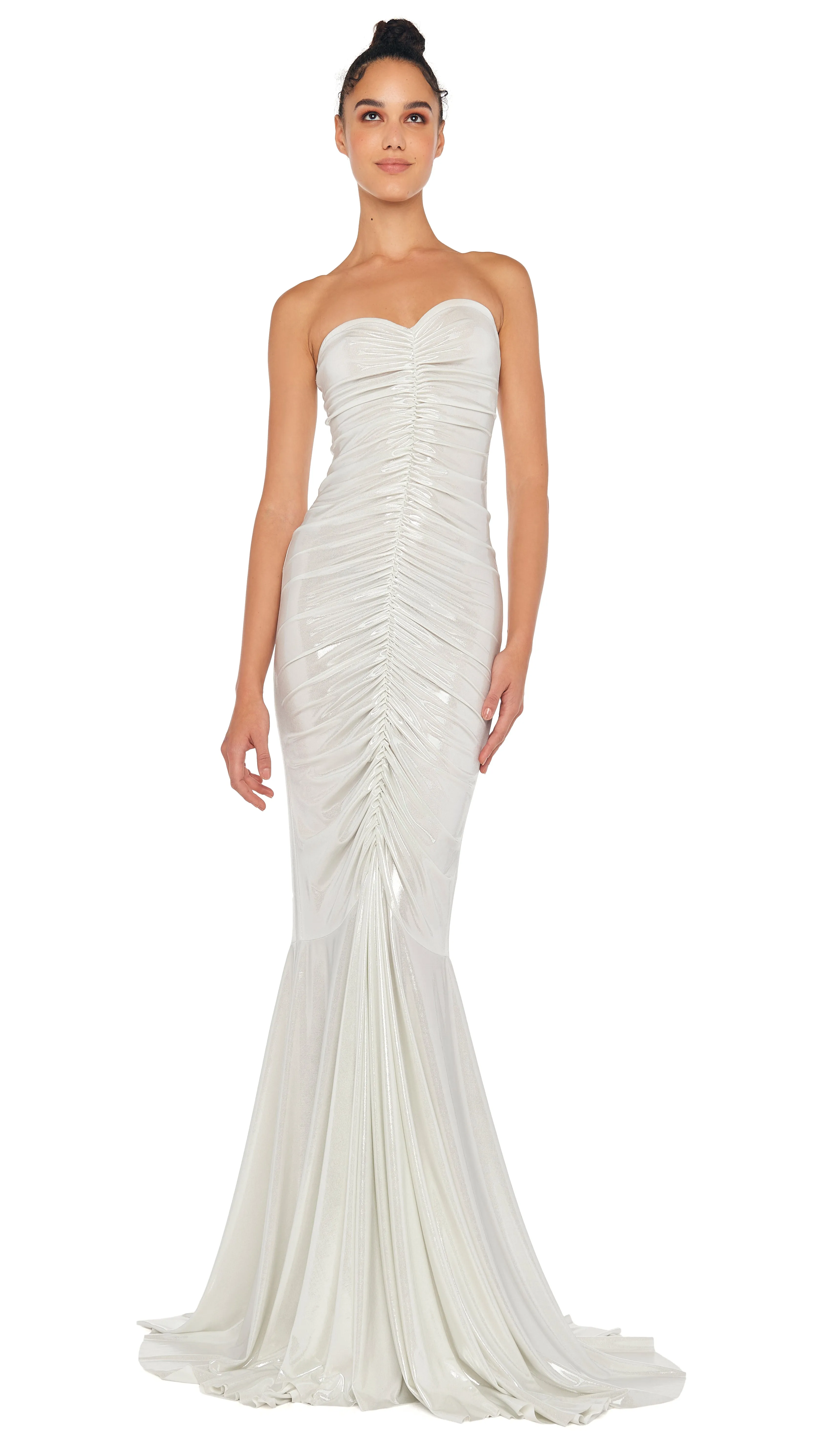 STRAPLESS SHIRRED FRONT FISHTAIL GOWN sold by Norma Kamali