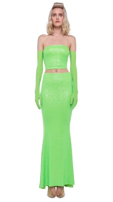 SEQUIN TUBE TOP W/ MESH SIDES sold by Norma Kamali