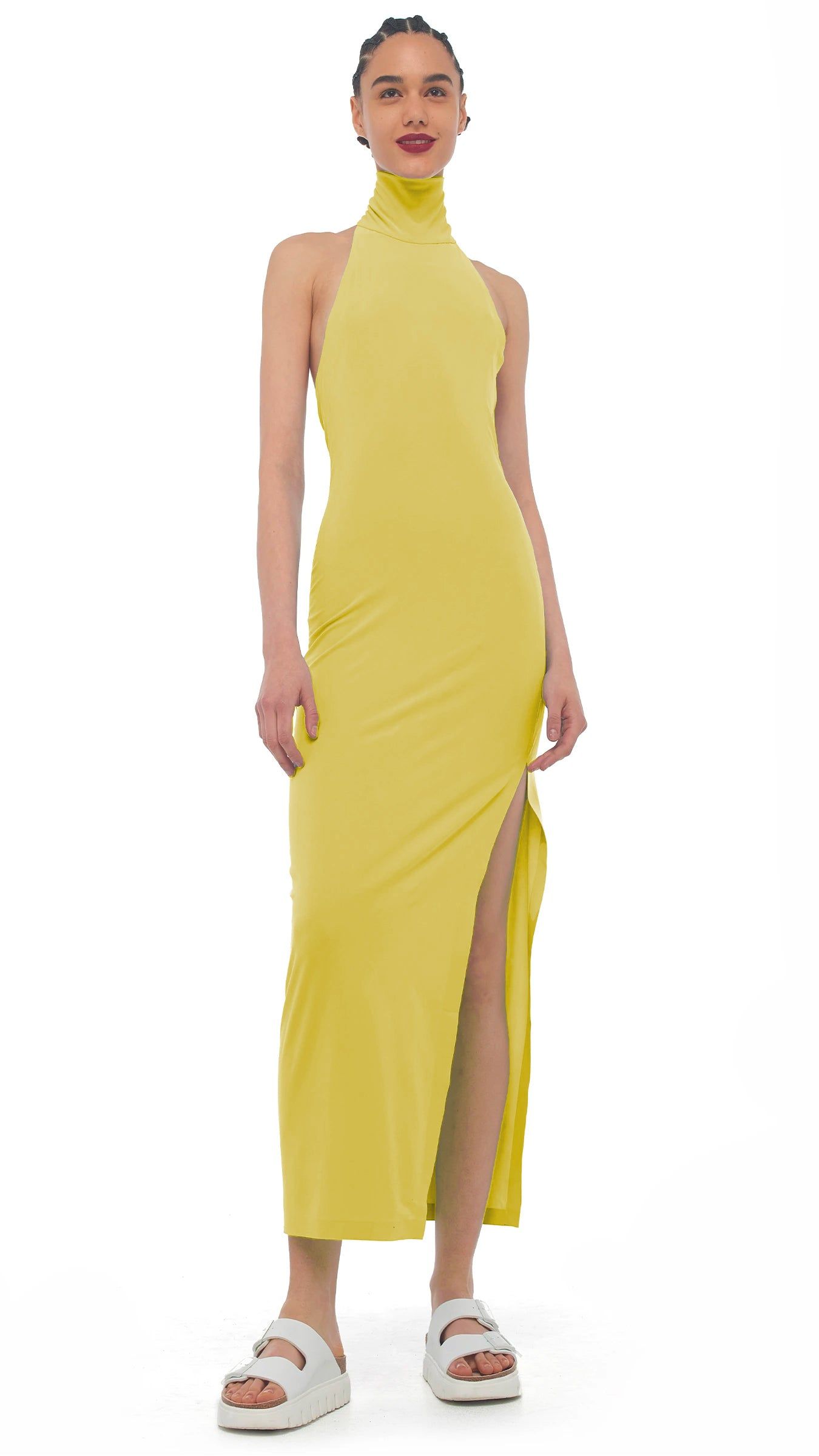 HALTER TURTLE SLIT GOWN sold by Norma Kamali