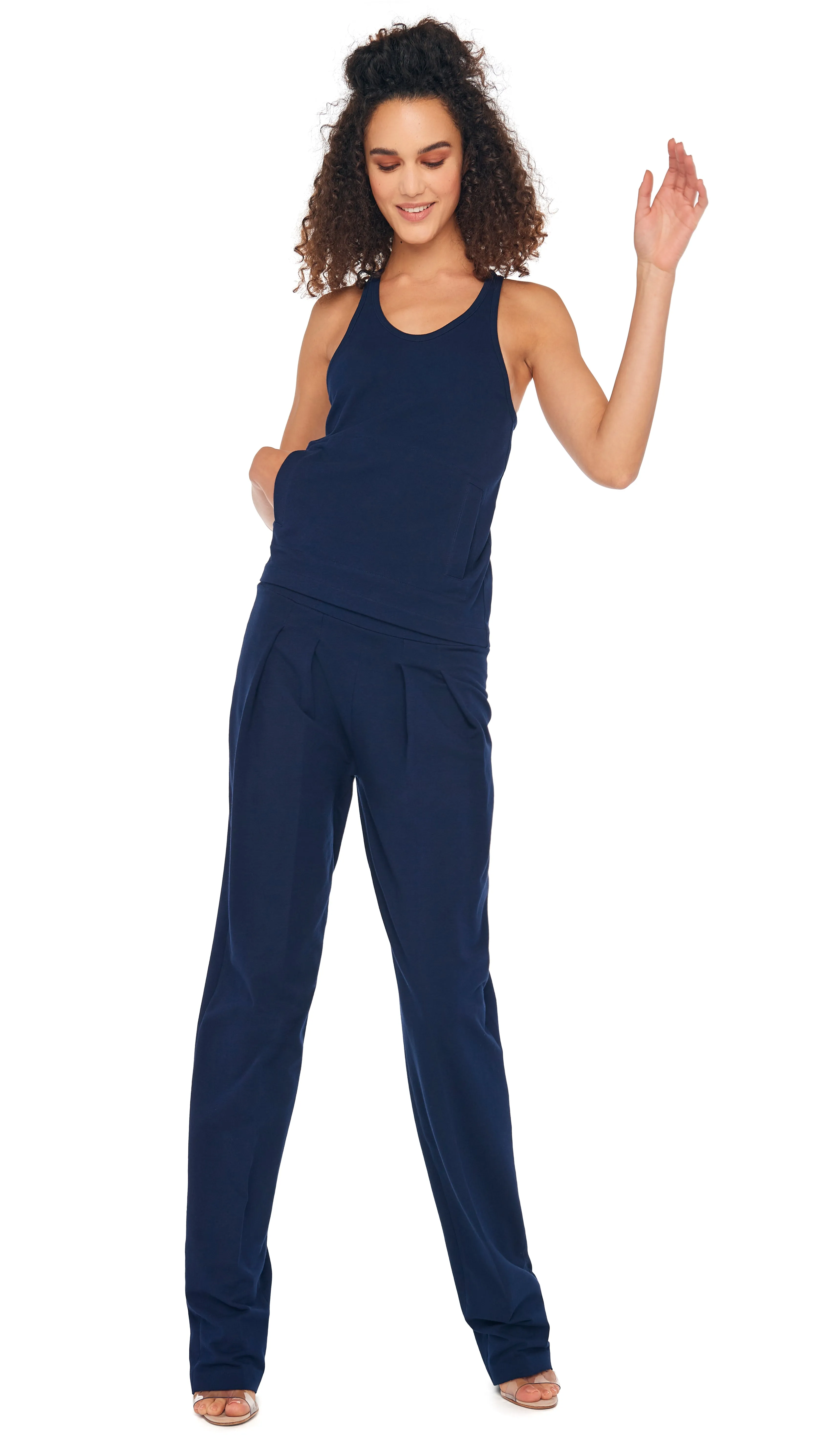 RACER TAILORED TERRY TANK TOP sold by Norma Kamali product image thumbnail 4