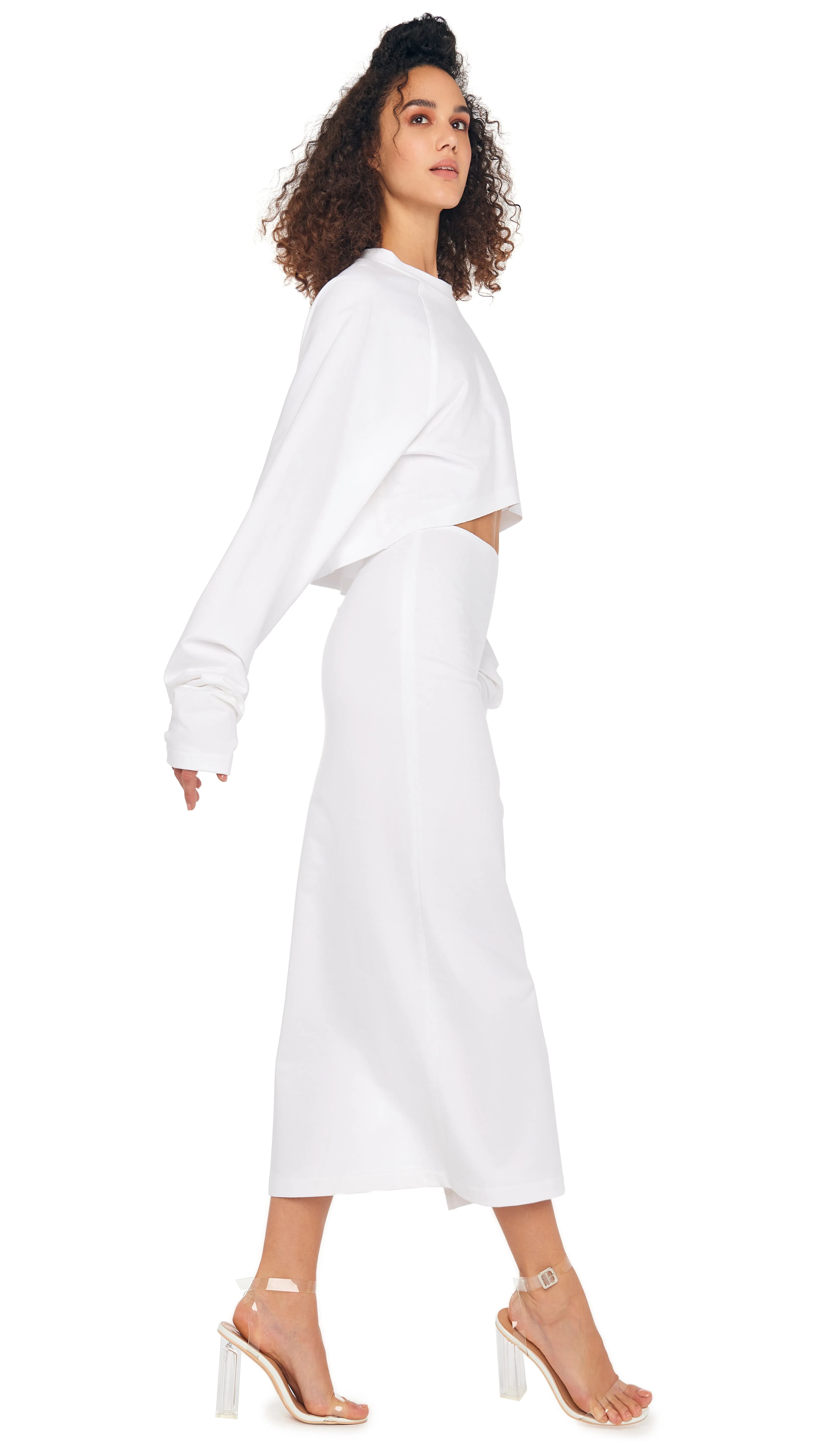 OS RAGLAN SLEEVE CROPPED TOP sold by Norma Kamali product image thumbnail 4