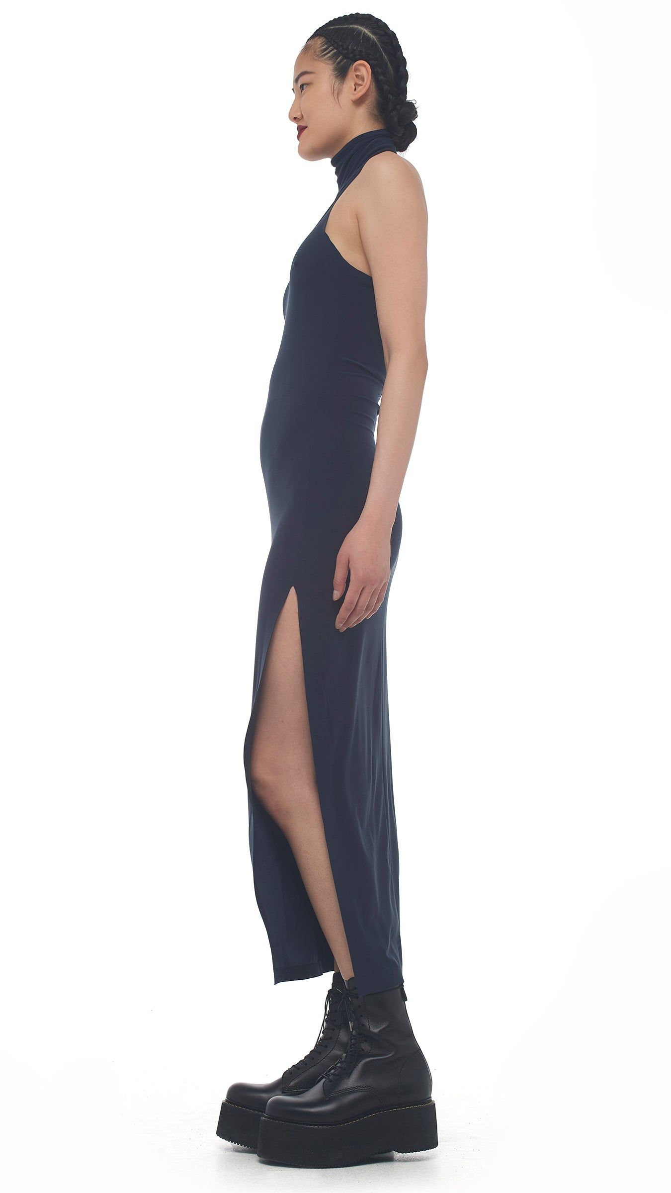 HALTER TURTLE SIDE SLIT GOWN sold by Norma Kamali product image thumbnail 2