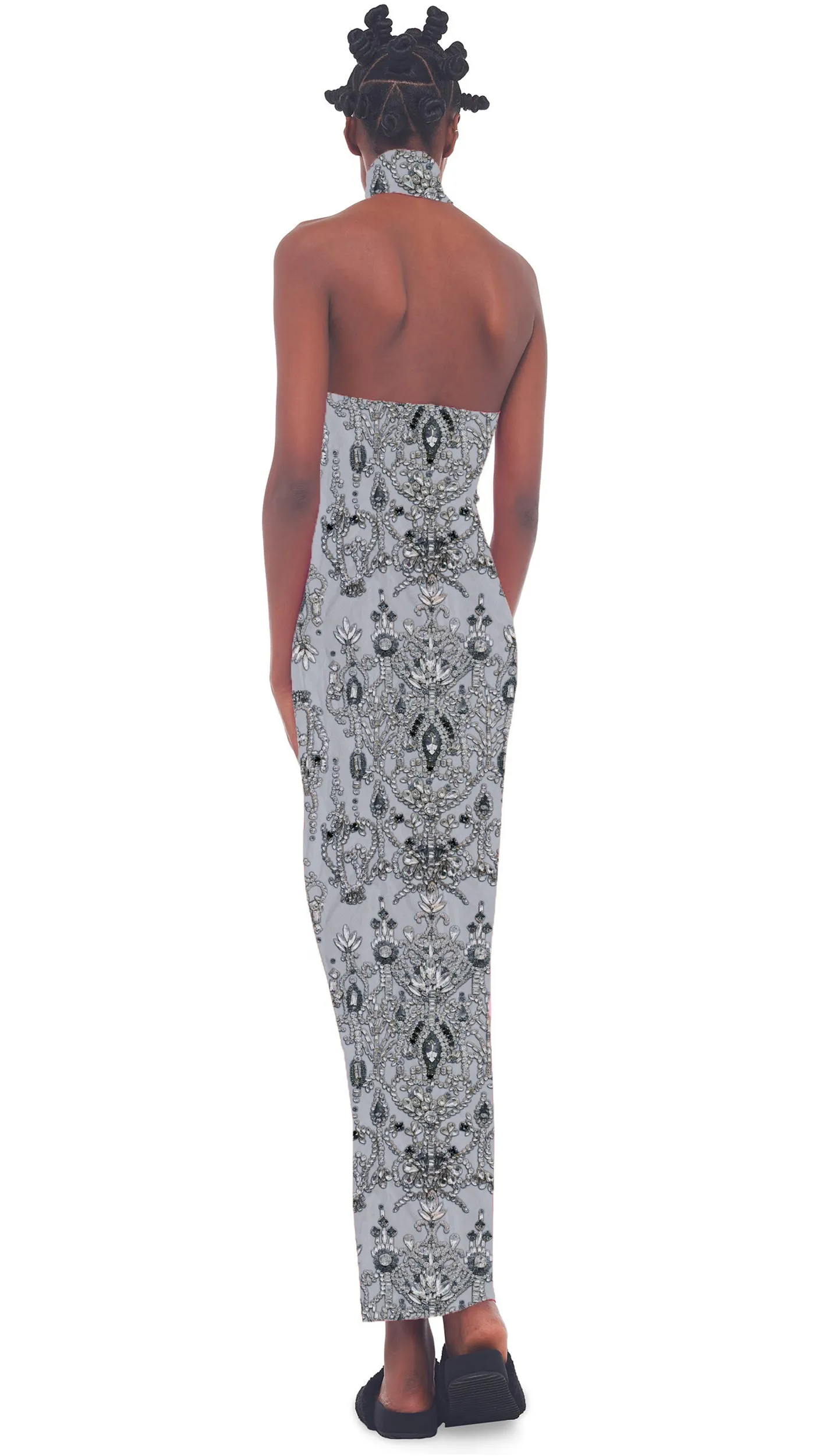 HALTER TURTLE SIDE SLIT GOWN sold by Norma Kamali product image thumbnail 3