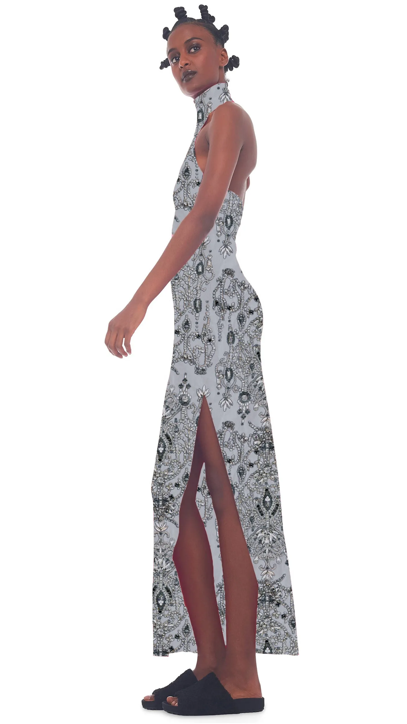 HALTER TURTLE SIDE SLIT GOWN sold by Norma Kamali product image thumbnail 2