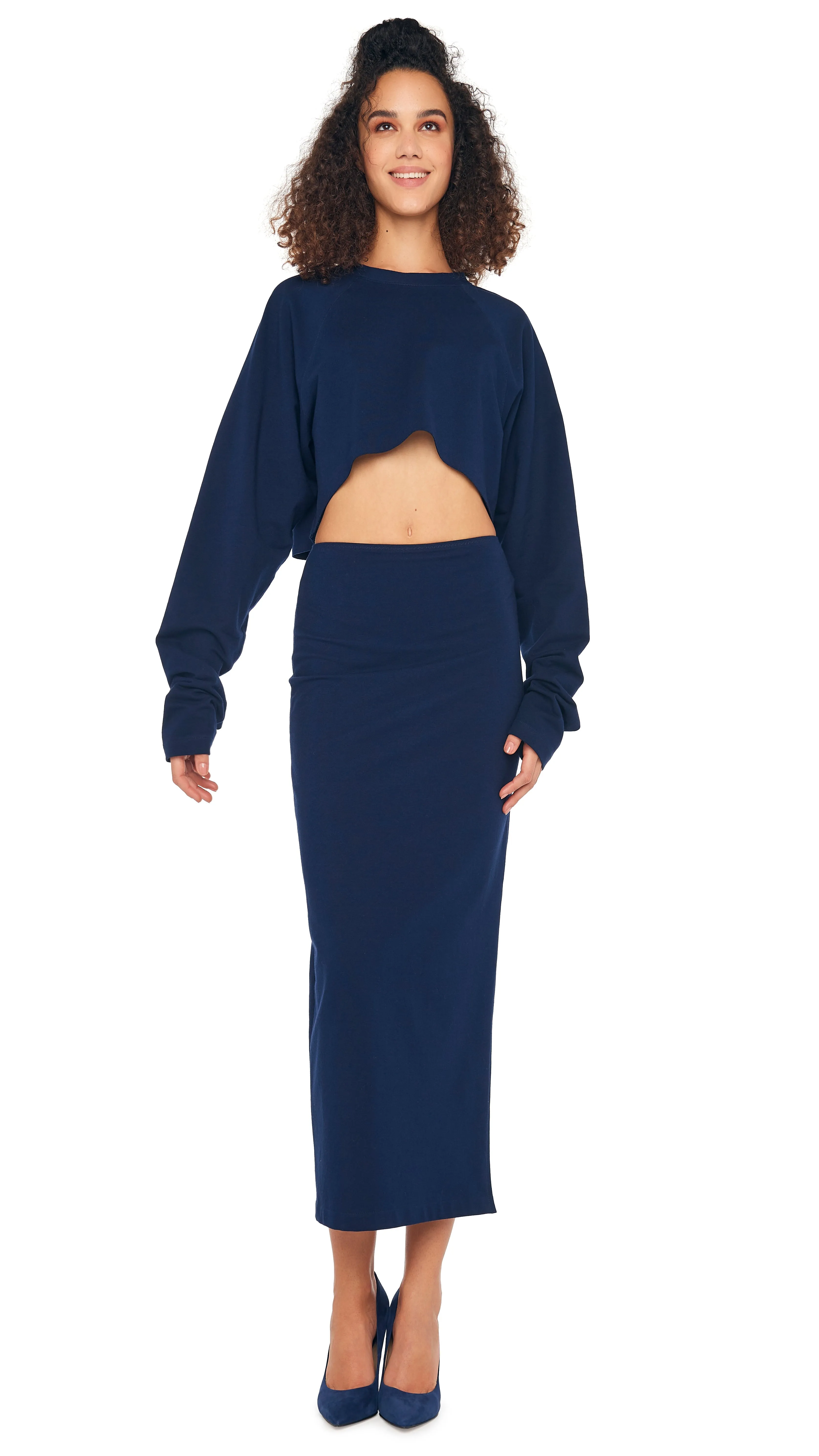OS RAGLAN SLEEVE CROPPED TOP sold by Norma Kamali