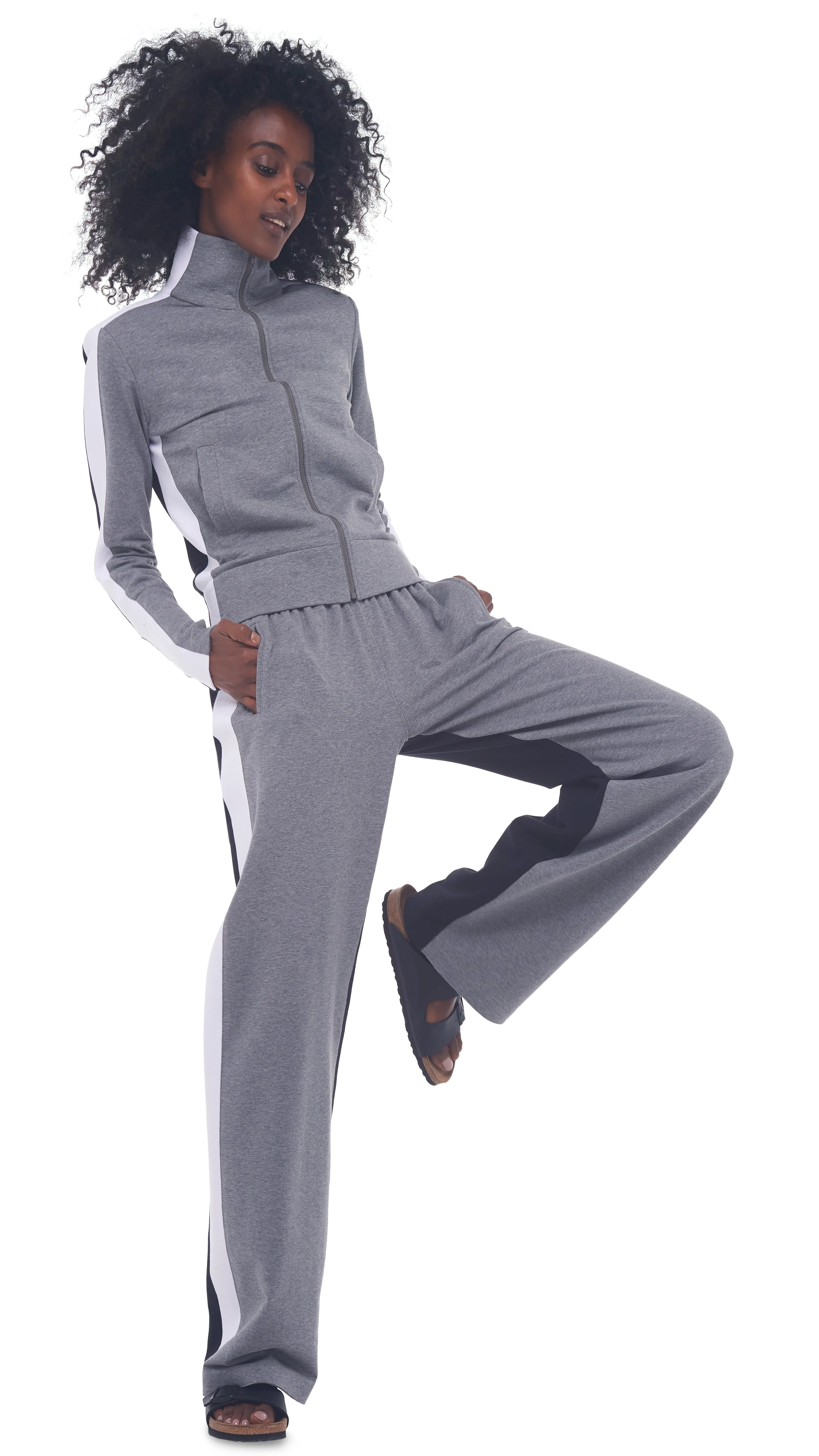 SIDE STRIPE BF SWEATPANT sold by Norma Kamali product image thumbnail 4