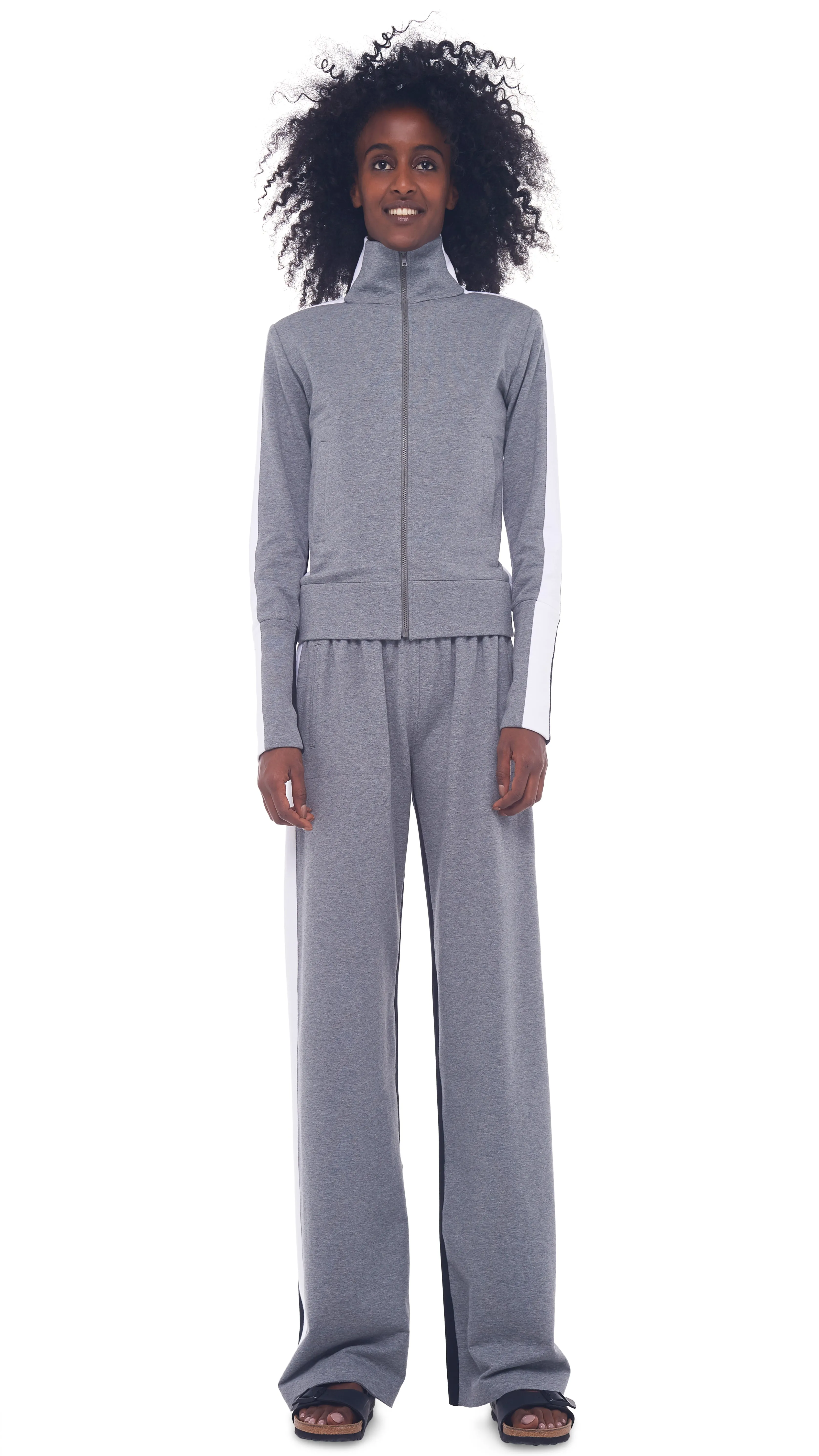 SIDE STRIPE BF SWEATPANT sold by Norma Kamali product image thumbnail 2