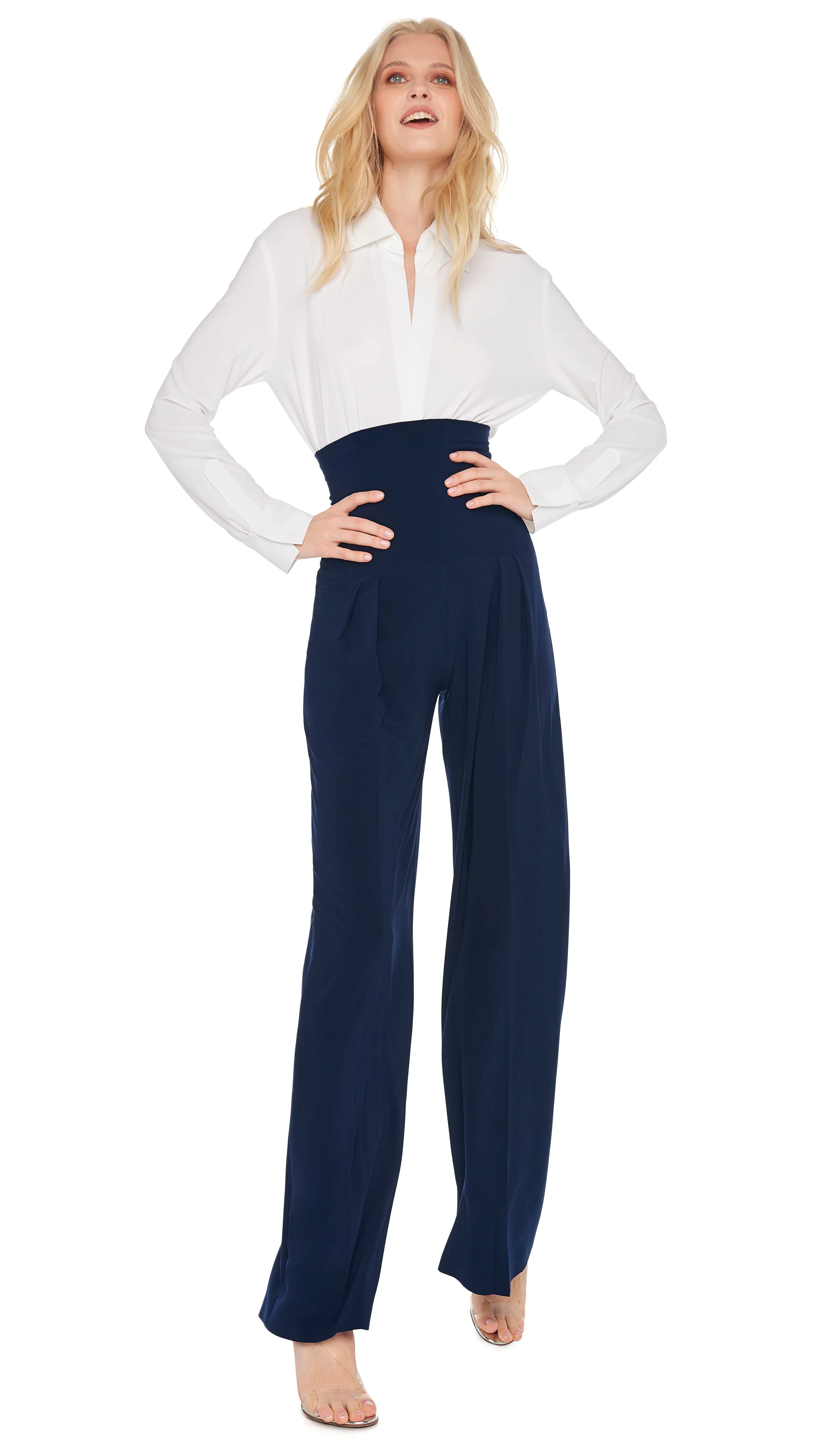HIGH WAIST PLEAT PANT sold by Norma Kamali product image thumbnail 4