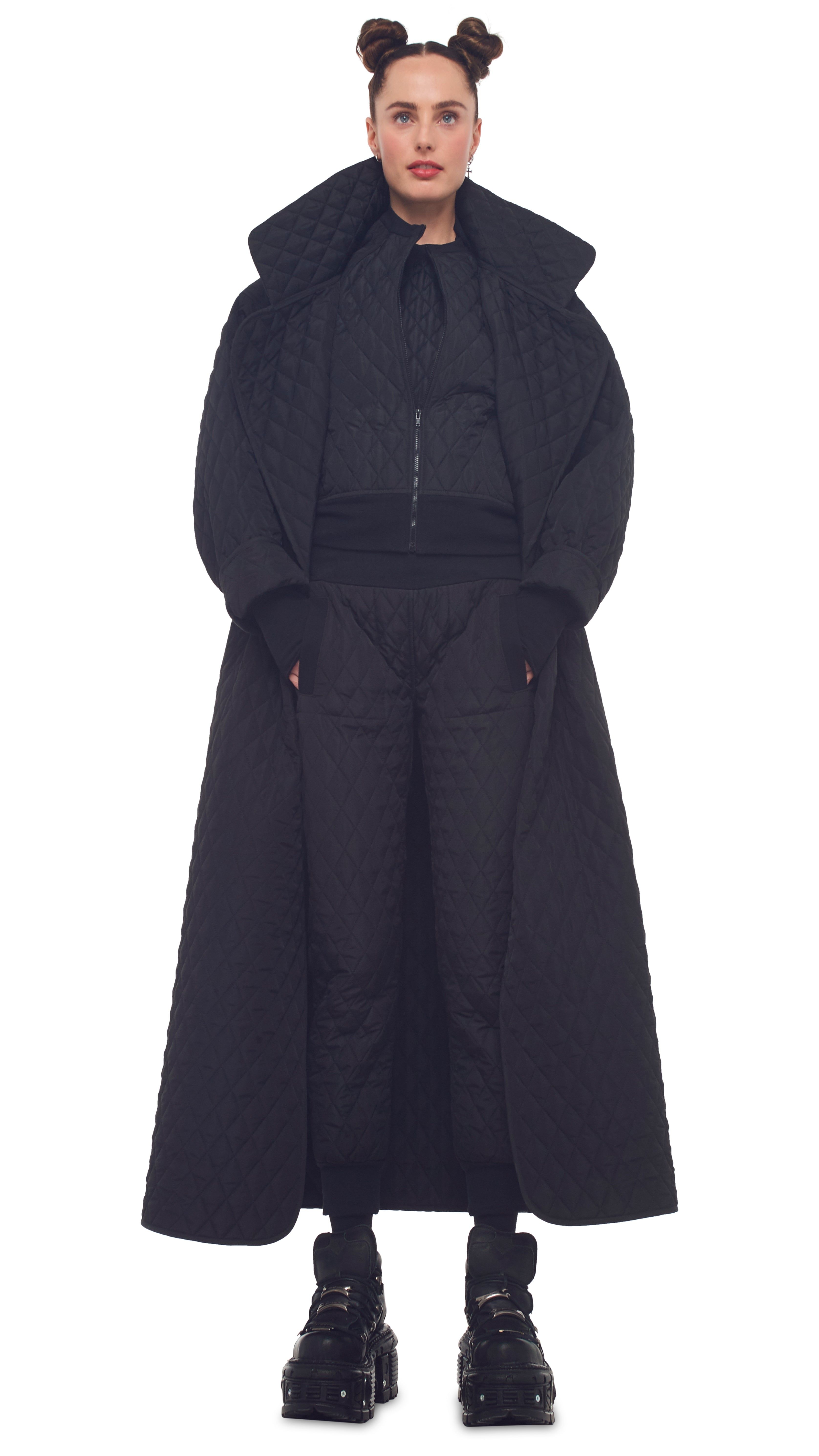 QUILTED SLEEPING BAG COAT sold by Norma Kamali