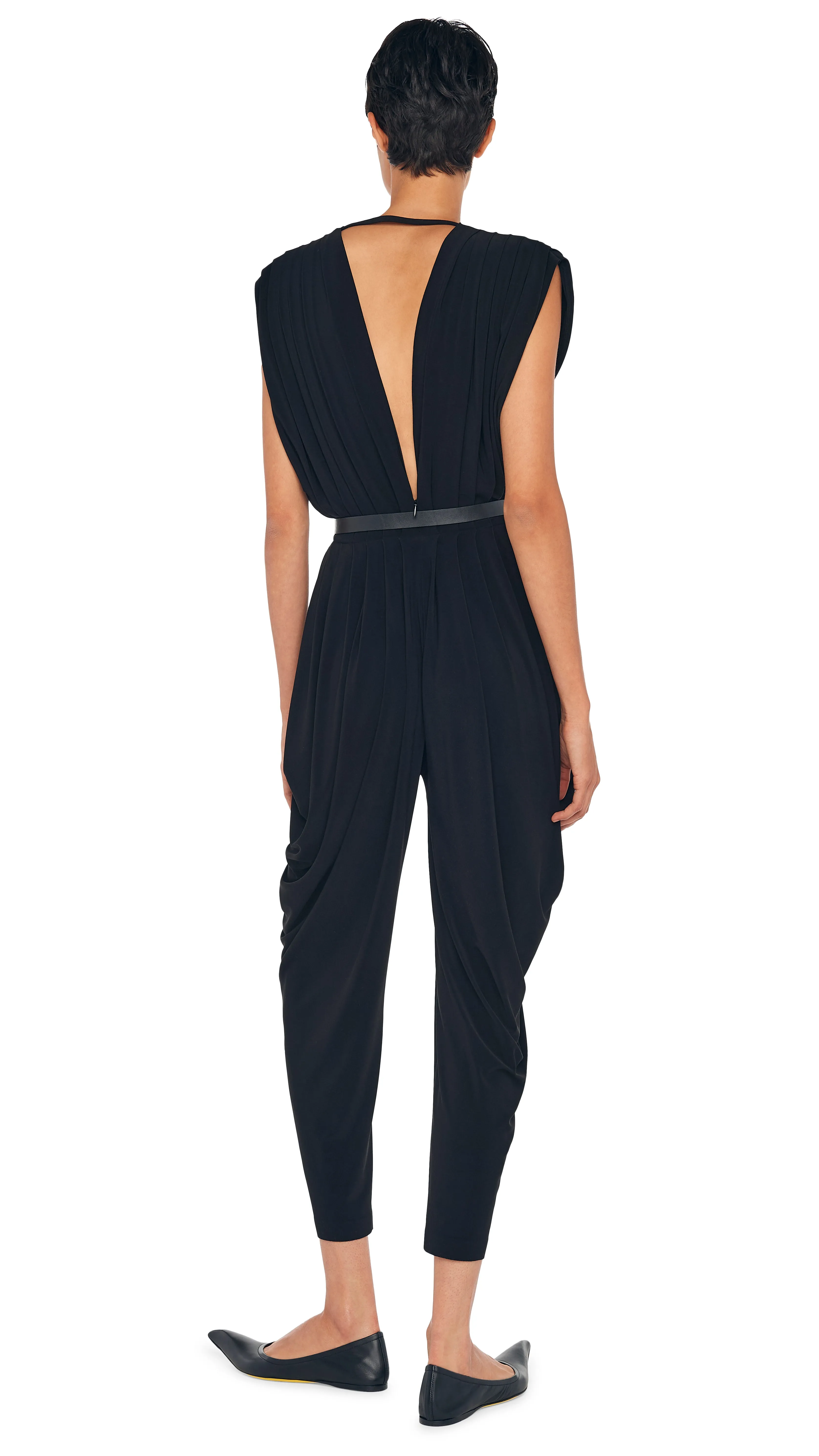 SQUARE SLEEVE WATERFALL JUMPSUIT sold by Norma Kamali product image thumbnail 3