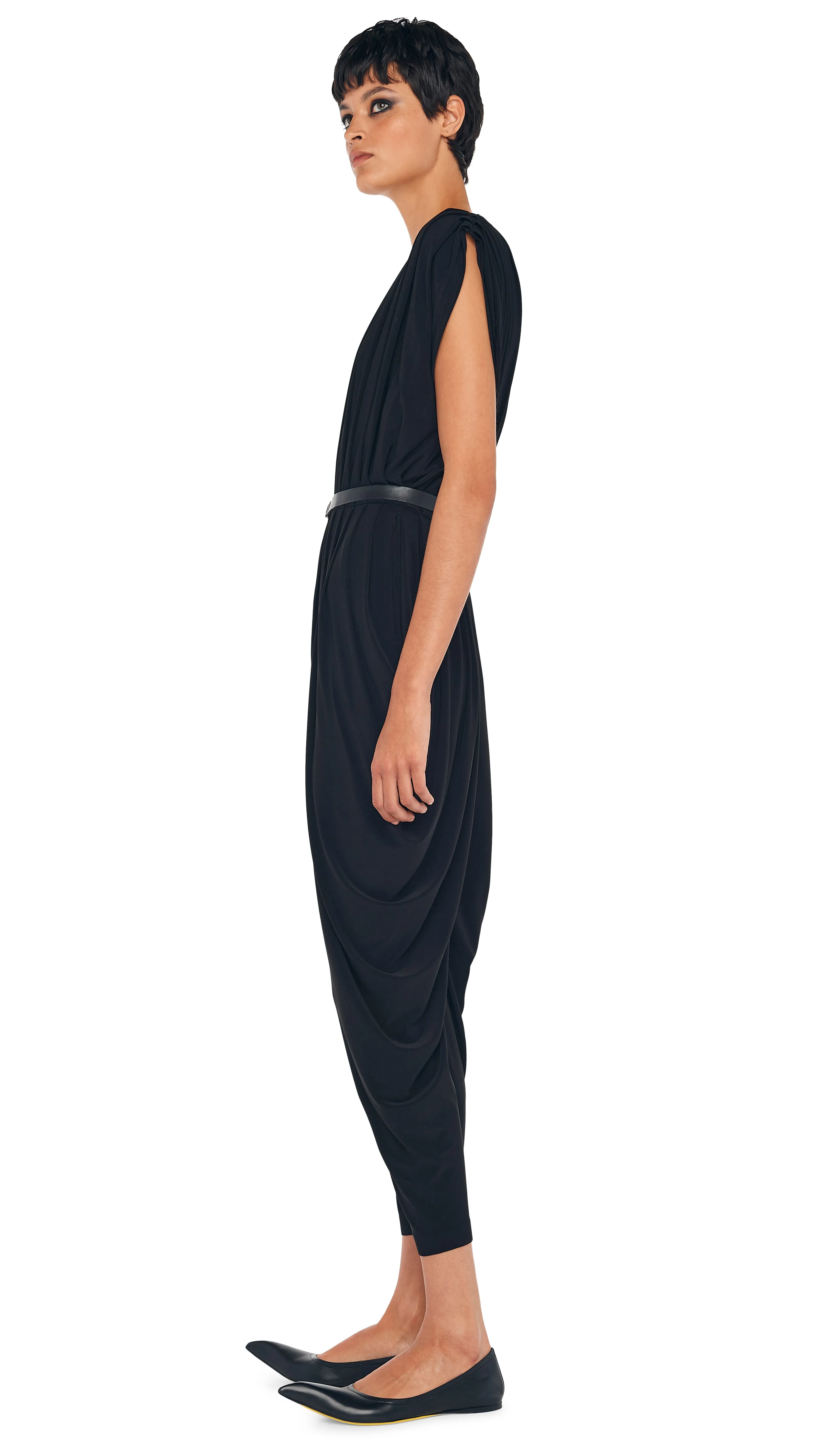 SQUARE SLEEVE WATERFALL JUMPSUIT sold by Norma Kamali product image thumbnail 2