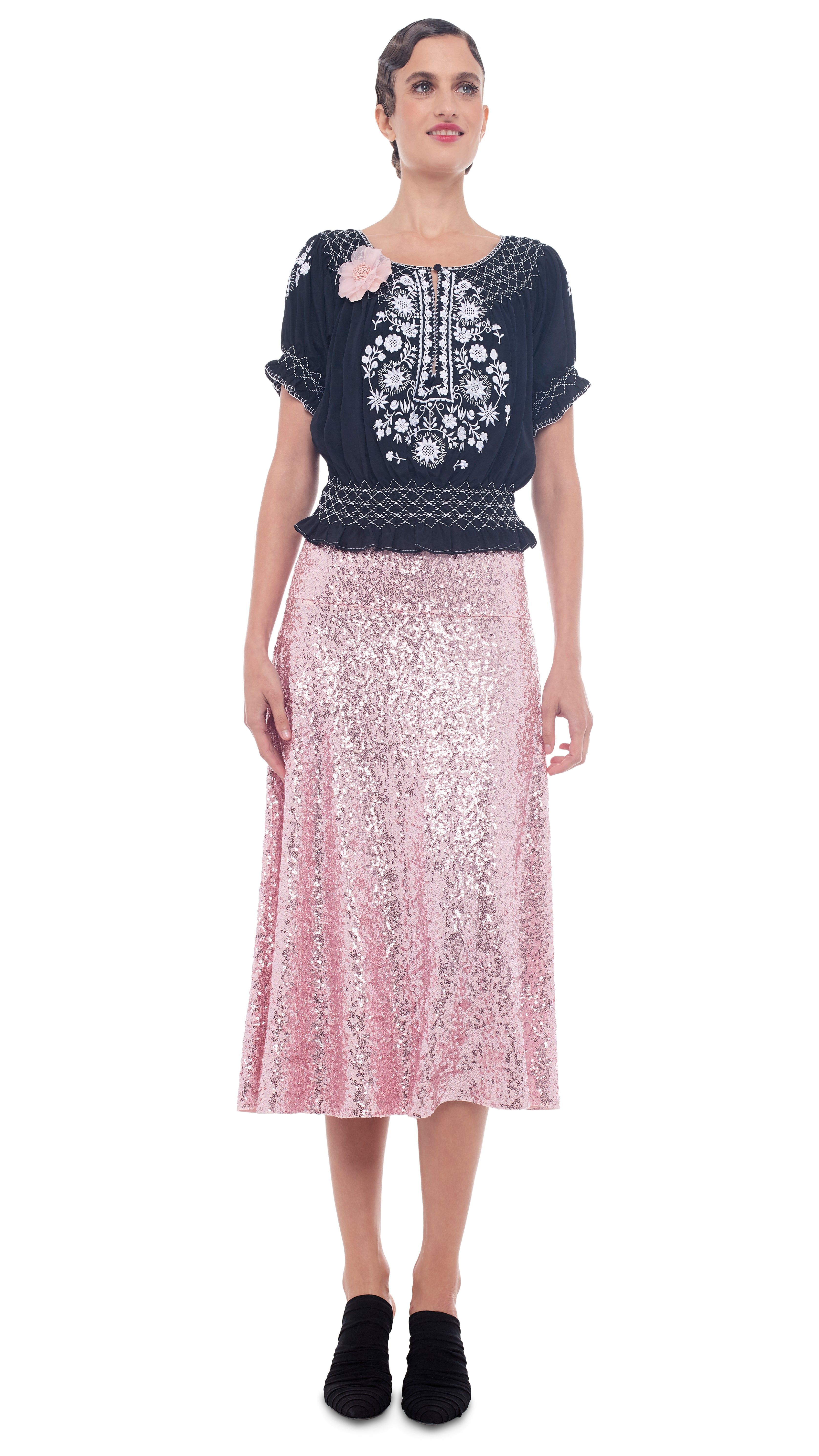 SEQUIN FLARED SKIRT sold by Norma Kamali