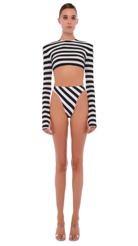 CROPPED SHOULDER PAD TOP made by Norma Kamali