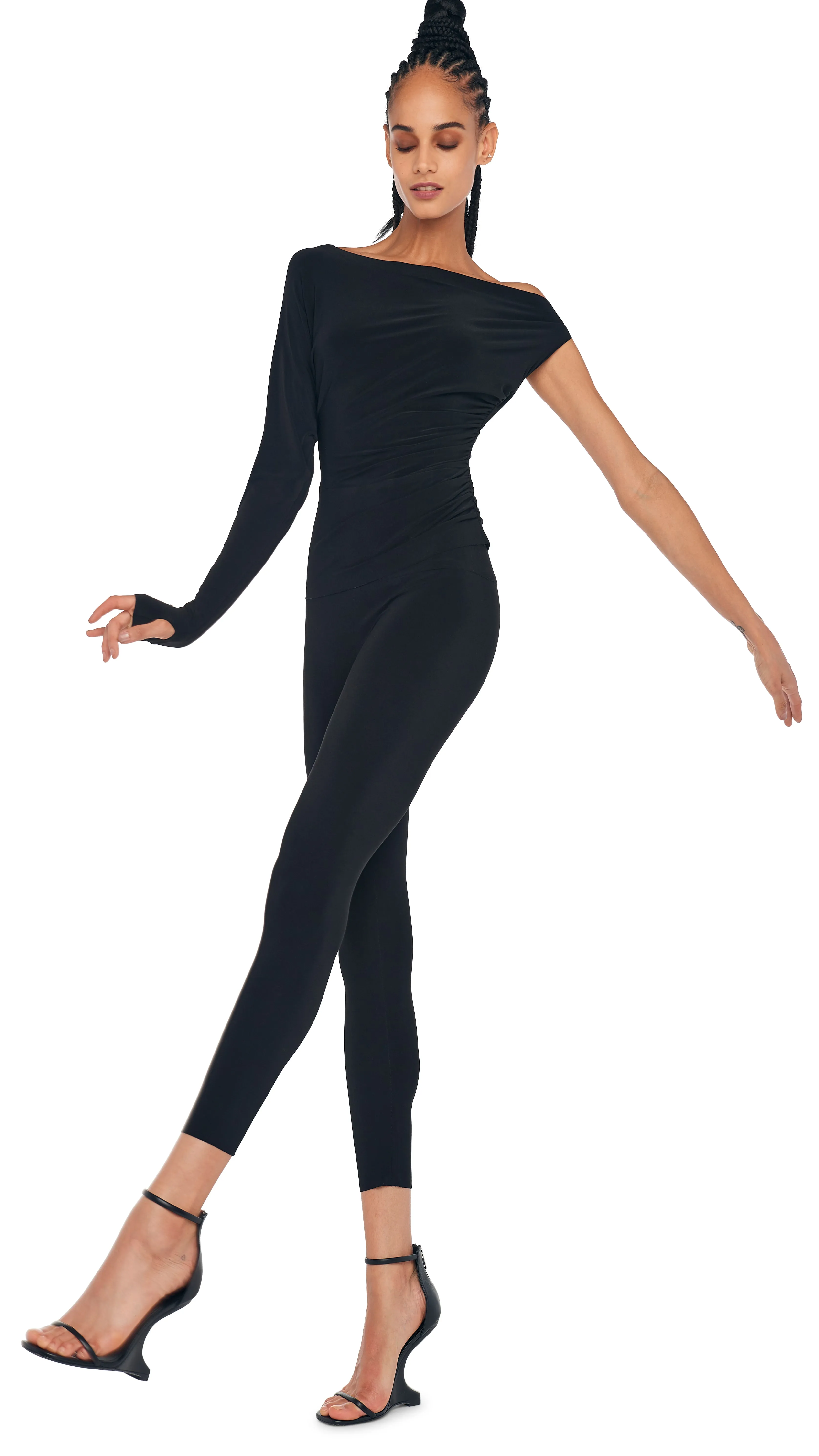 ONE SLEEVE DROP SHOULDER TOP sold by Norma Kamali product image thumbnail 5