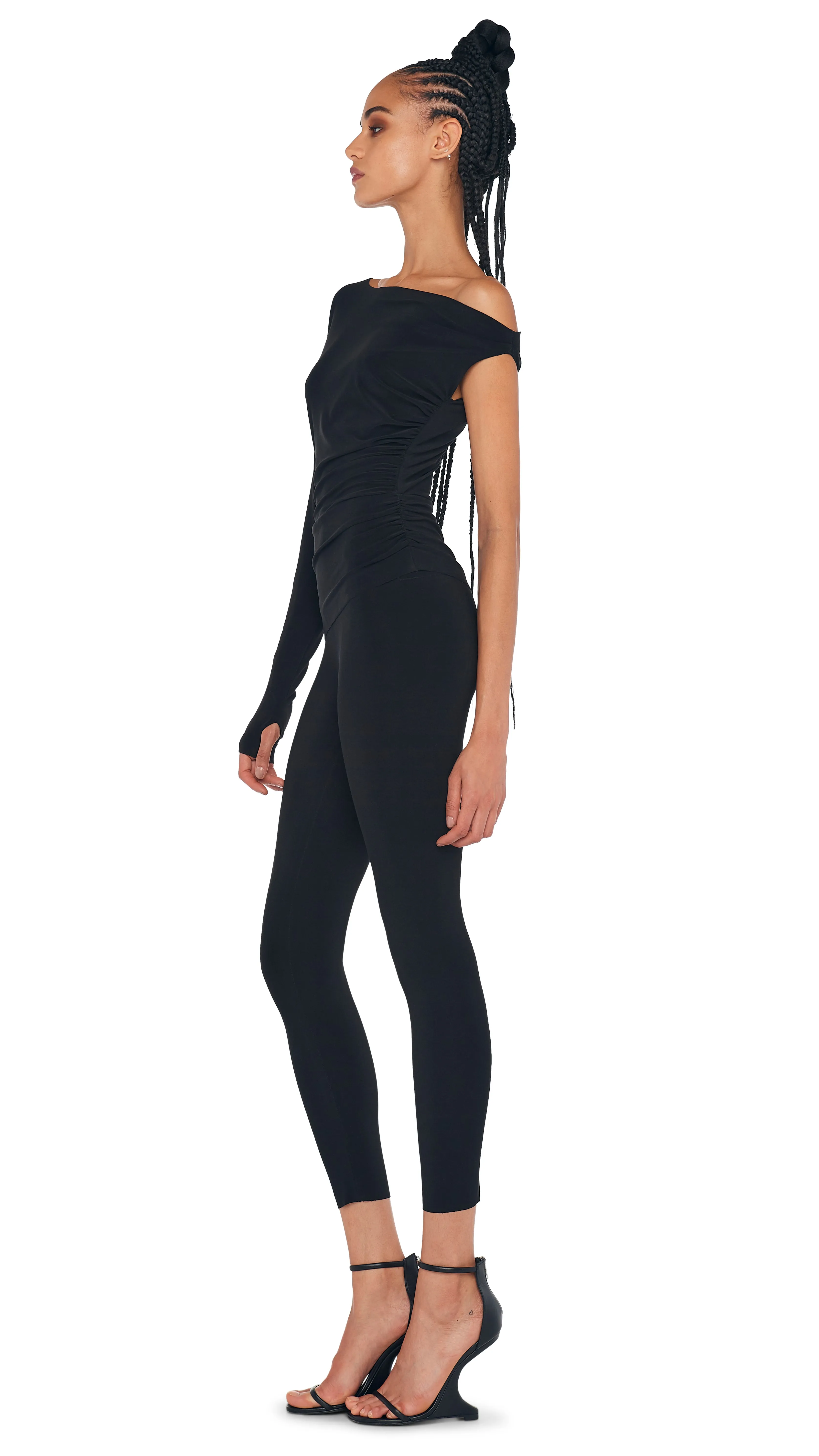 ONE SLEEVE DROP SHOULDER TOP sold by Norma Kamali product image thumbnail 2