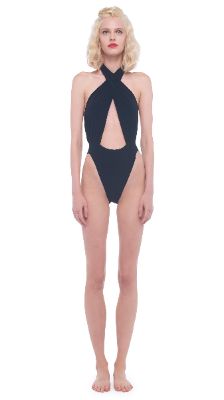 CROSS HALTER BODYSUIT sold by Norma Kamali